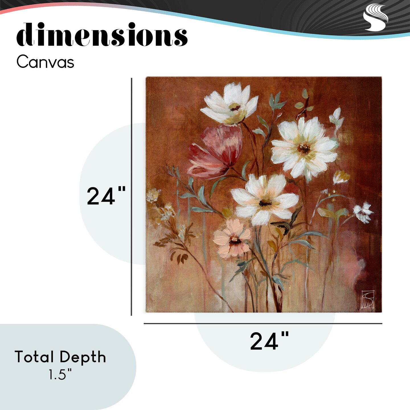 Stupell Industries Mocha Flowers Collection Canvas, design by Sara Culpepper