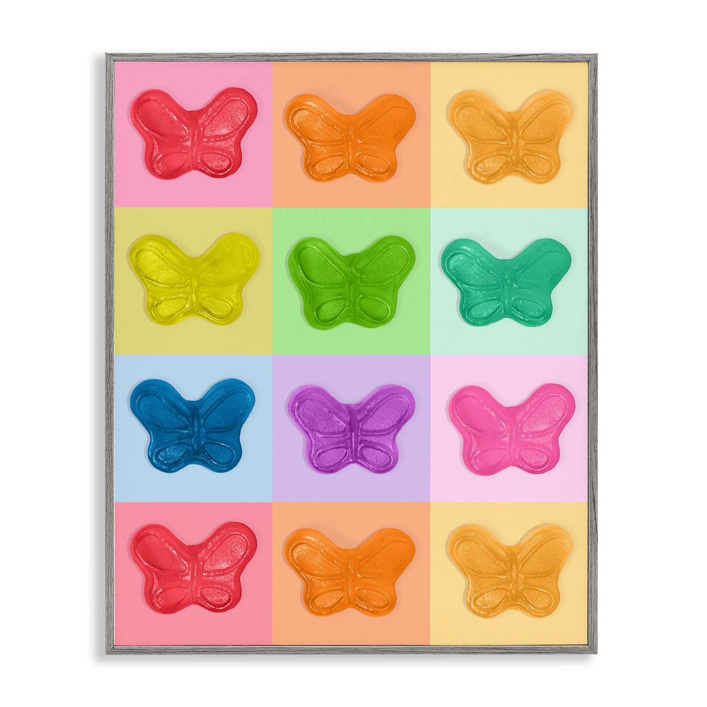 Stupell Industries Candy Butterfly Rainbow Framed Giclee, design by LISH Creative