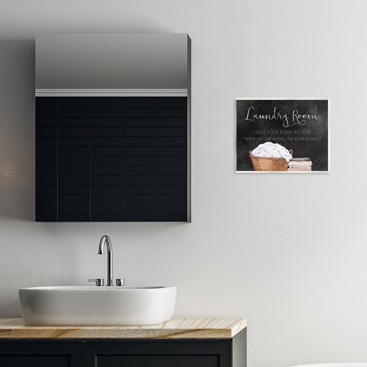 Stupell Industries Leave Your Drawers Laundry Wall Plaque, design by Kim Allen