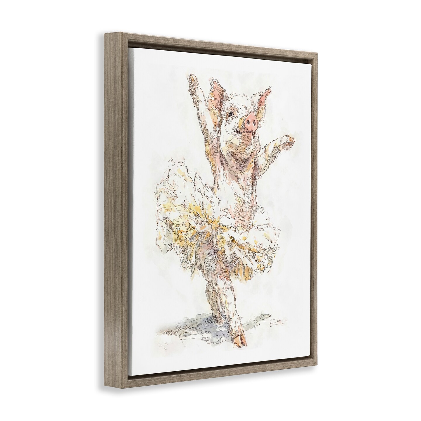 Stupell Industries Ballet Pig Tutu Floating Frame, design by Ziwei Li