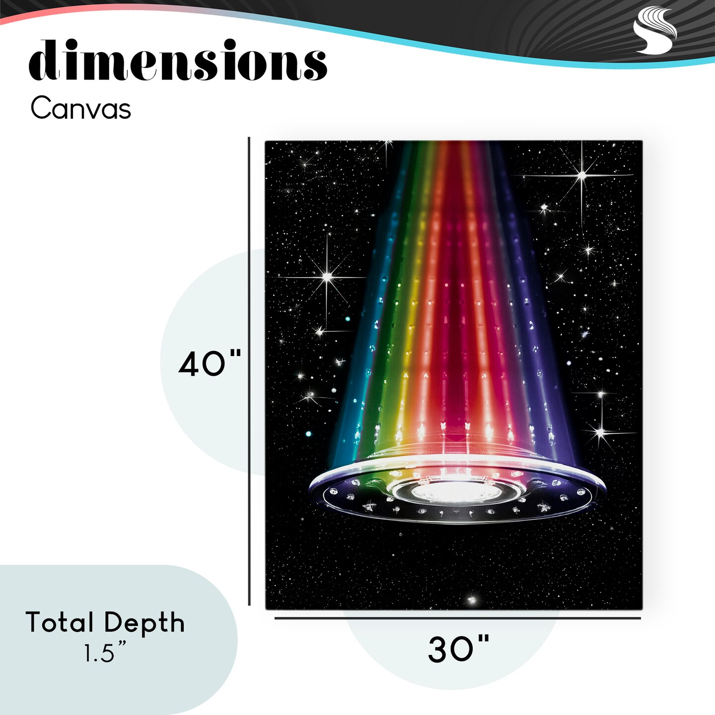 Stupell Industries Rainbow Galaxy UFO Canvas, design by Sasha