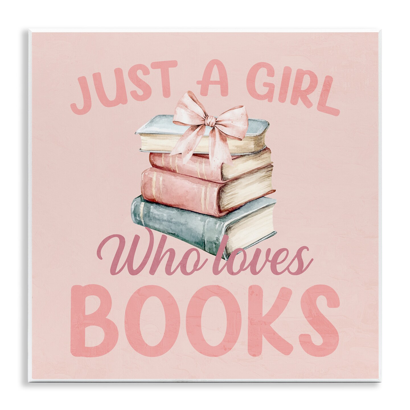 Stupell Industries Reader Girl Who Loves Books Wall Plaque, design by Kim Allen