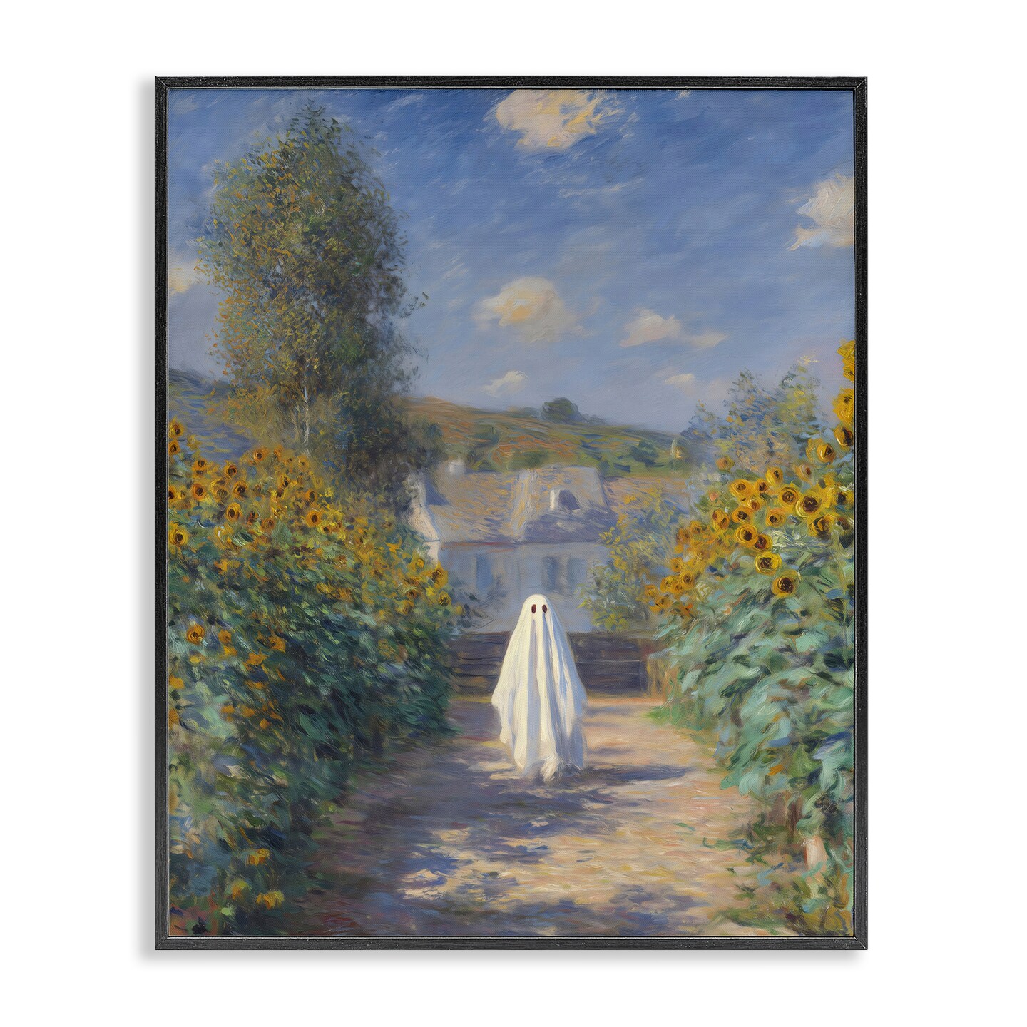 Stupell Industries Monet Style Sunflower Ghost Framed Giclee, design by Arlington Prints