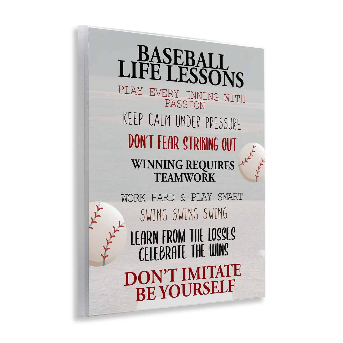 Stupell Industries Baseball Life Lessons Wall Plaque, design by Kim Allen
