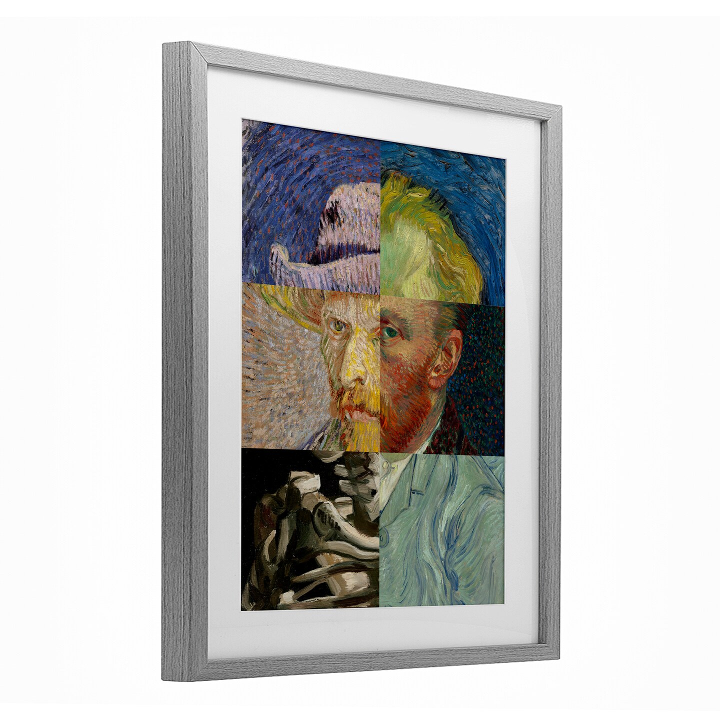 Stupell Industries Collaged Van Gogh Portraits Framed Print Under Glass, design by Masters Redux
