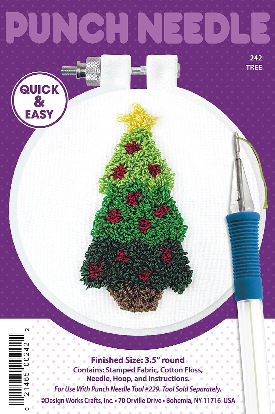 DIY Design Works Christmas Tree Holiday Punch Needle Craft Kit 242 ...
