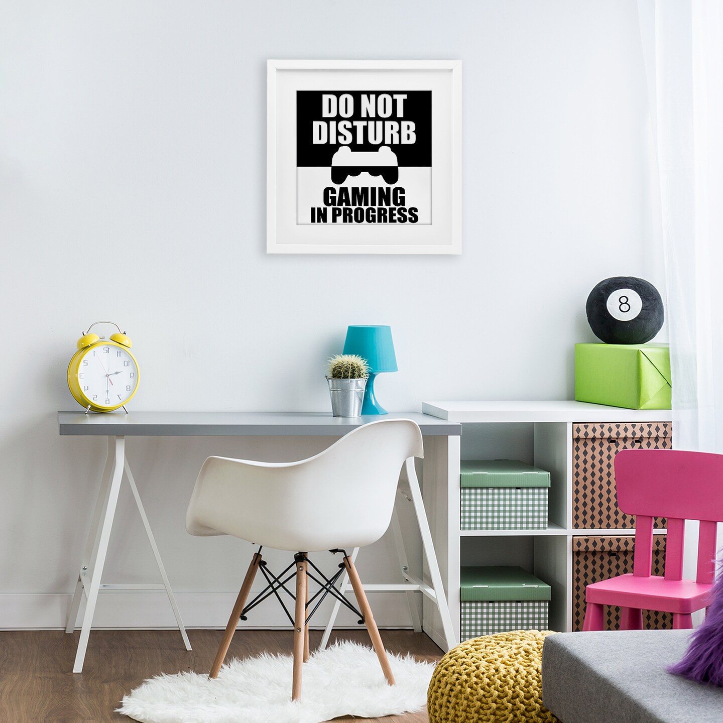 Stupell Industries Do Not Disturb Minimal Gamer Framed Print Under Glass, design by Kim Allen