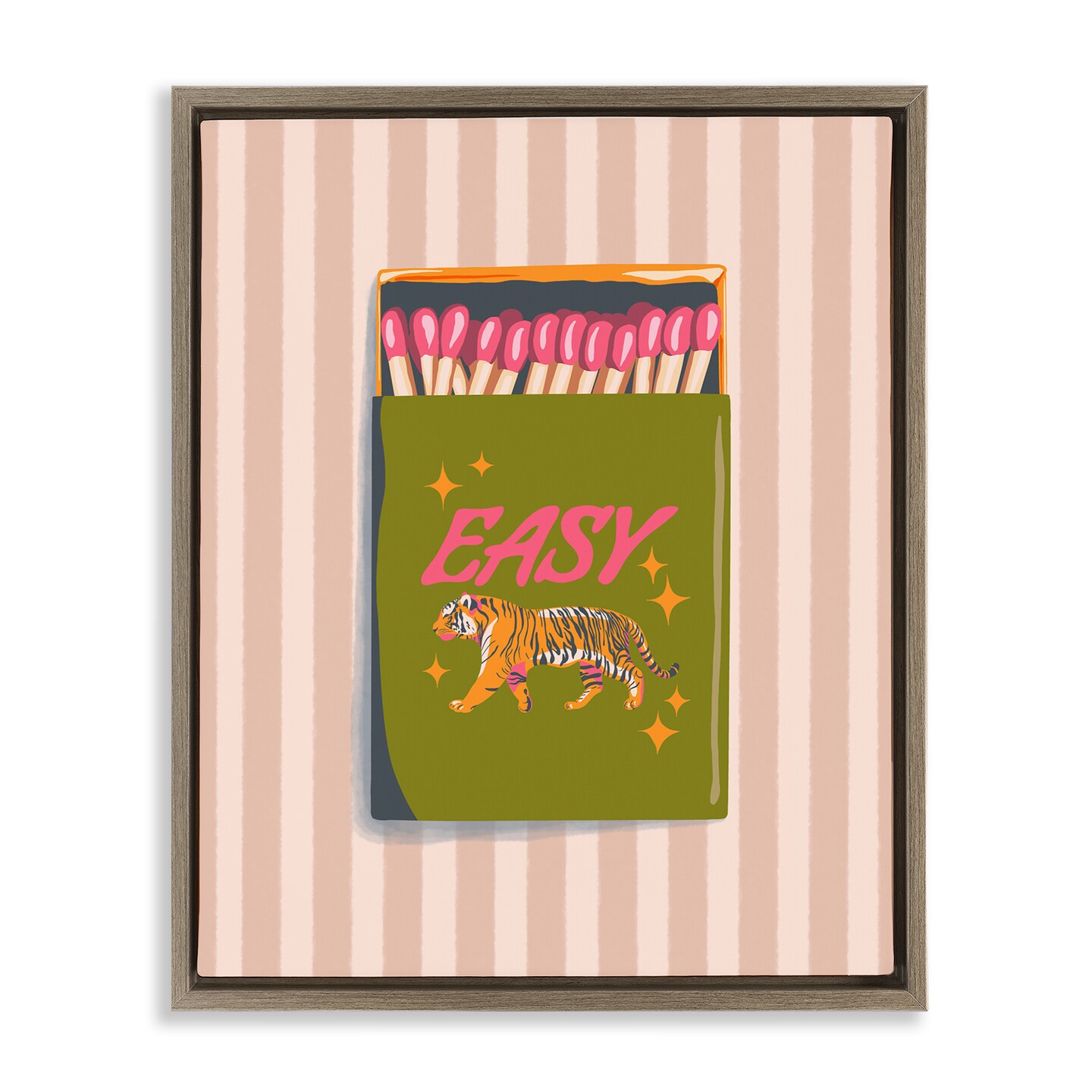 Stupell Industries Easy Tiger Retro Matches Floating Frame, design by Elyse Anastacia