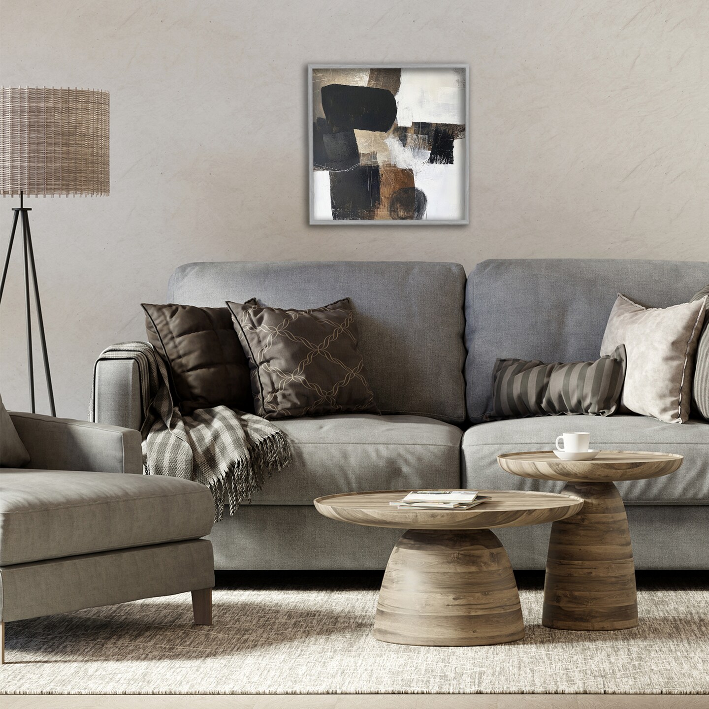 Stupell Industries Earthly Hues Abstract Design Framed Giclee, design by Petal Prints Design