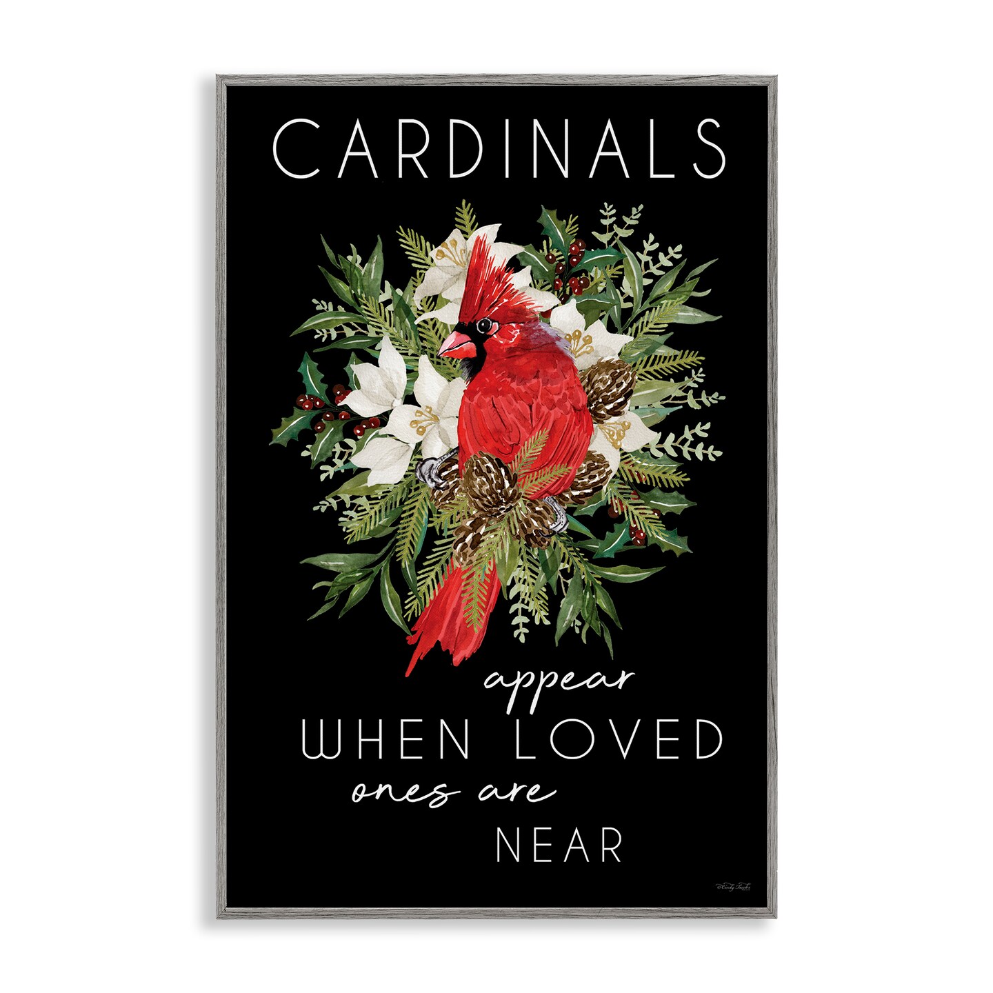 Stupell Industries Cardinals Appear Seasonal Sentiment Framed Giclee, design by Cindy Jacobs