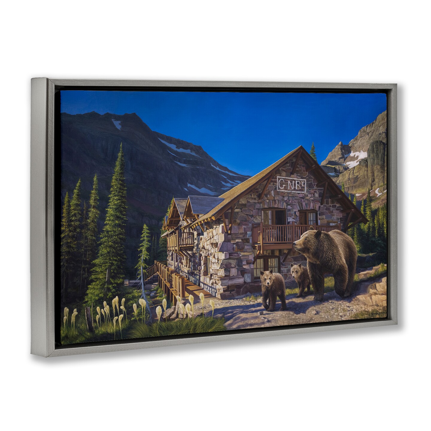 Stupell Industries Forest Cabin & Bears Floating Frame, design by James Corwin
