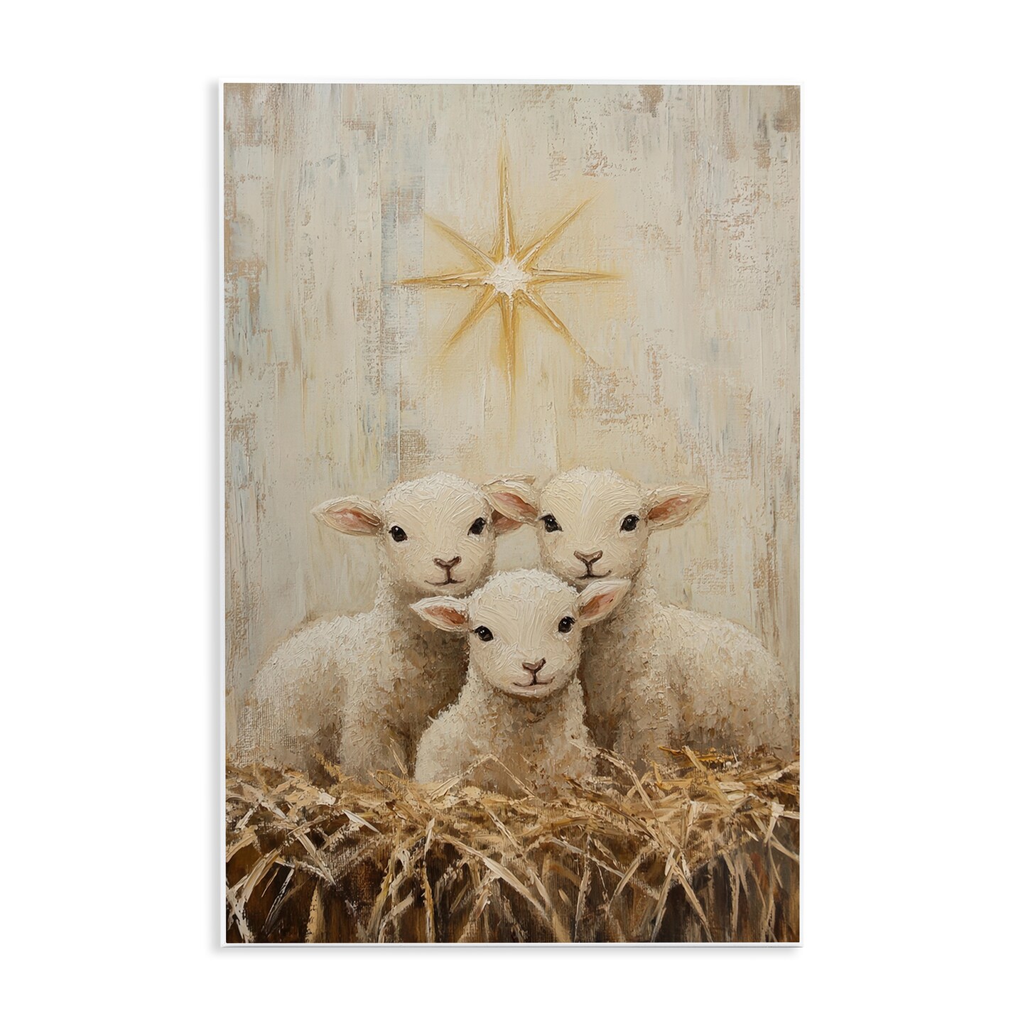 Stupell Industries Christmas Lambs Trio Wall Plaque, design by Petal Prints Design