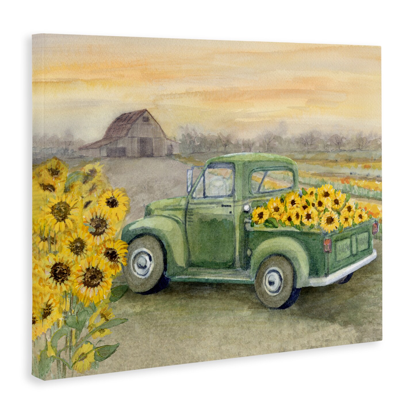 Stupell Industries Wild Sunflower Truck Harvest Canvas, design by Patti Bishop