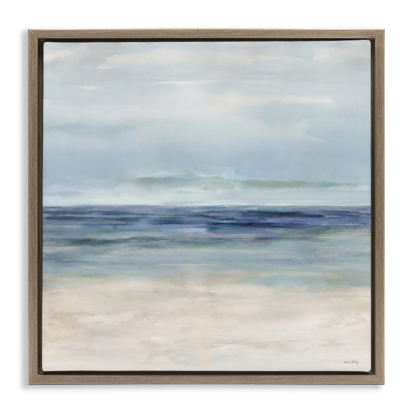 Stupell Industries Soft Aqua Coastline Floating Frame, design by Amber Sterling