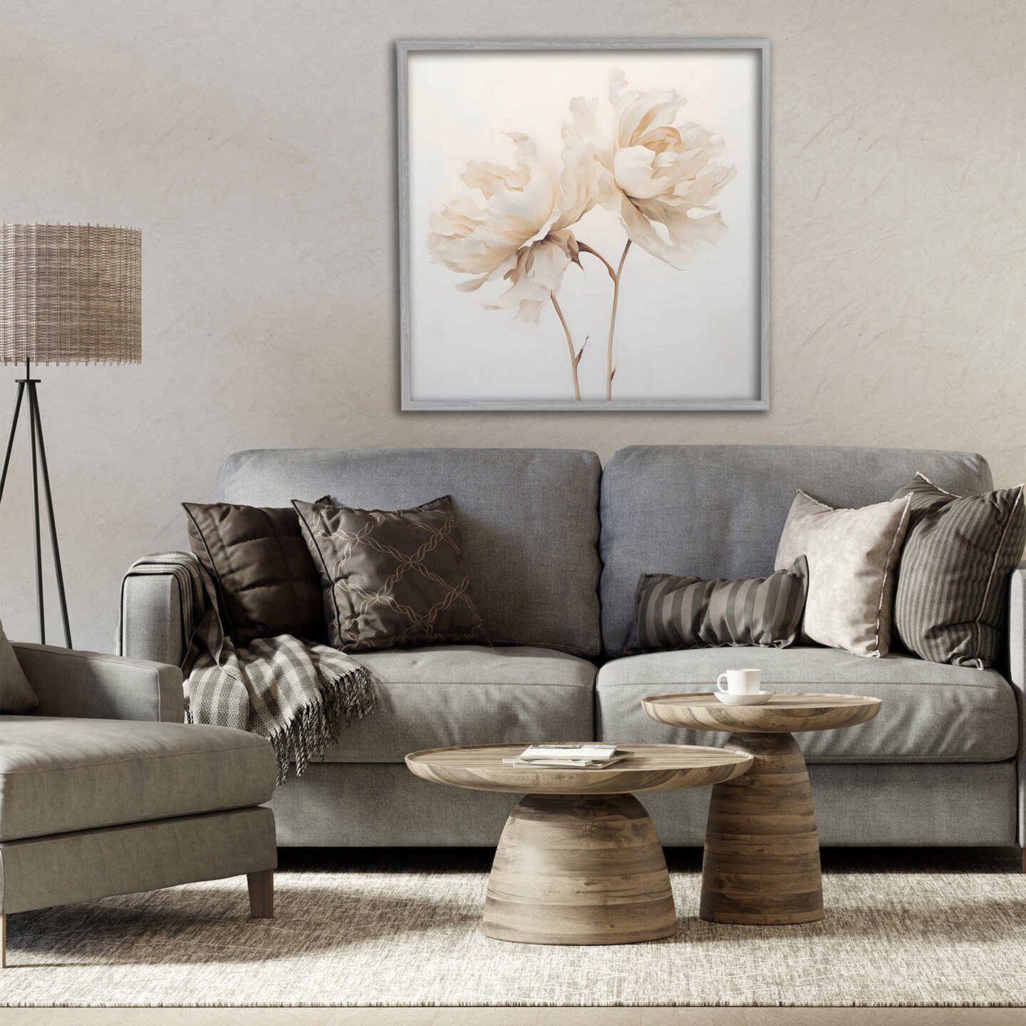 Stupell Industries Soft Blooming White Peonies Framed Giclee, design by Creative Studio