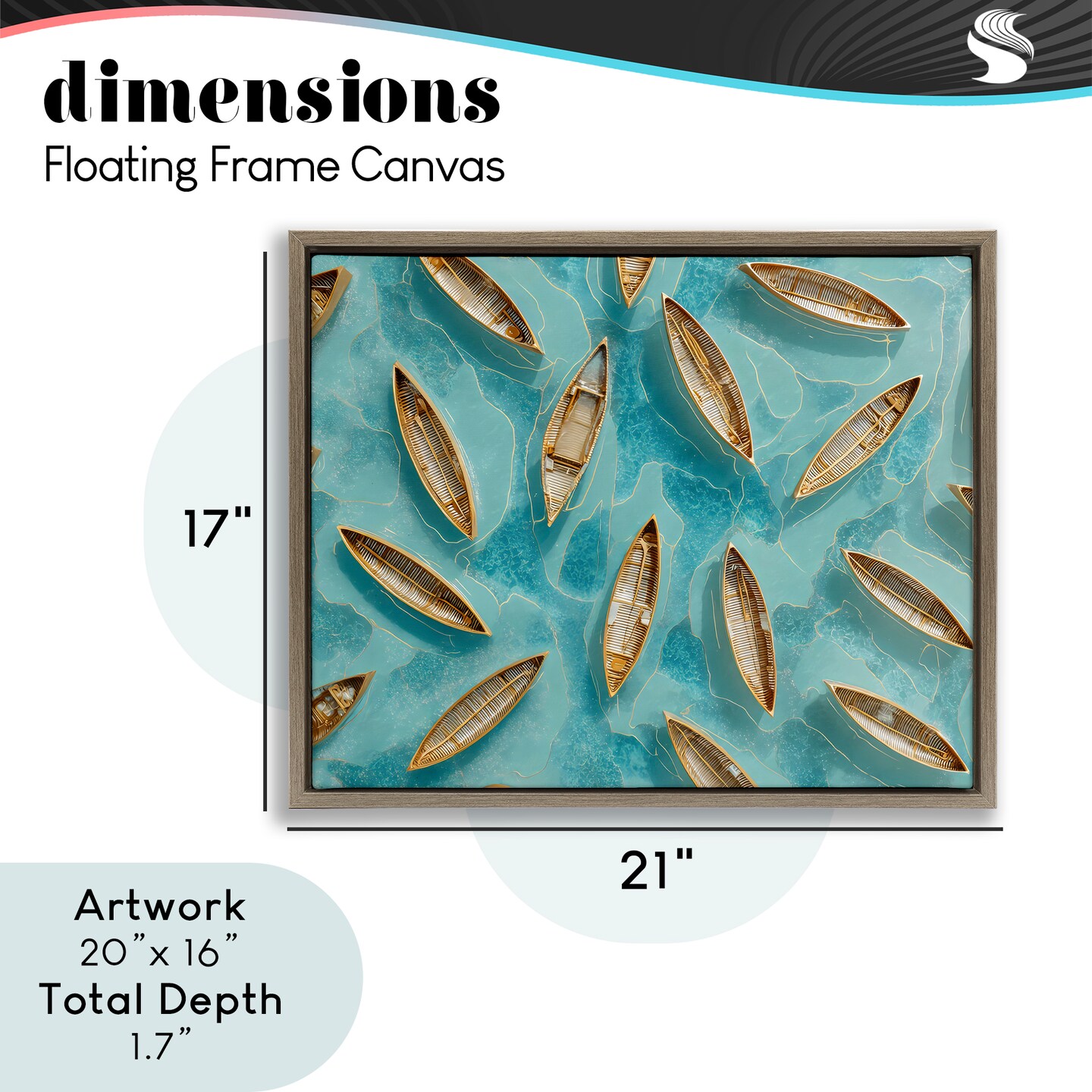 Stupell Industries Harmonious Canoes on Water Floating Frame, design by Franklyn Gregory