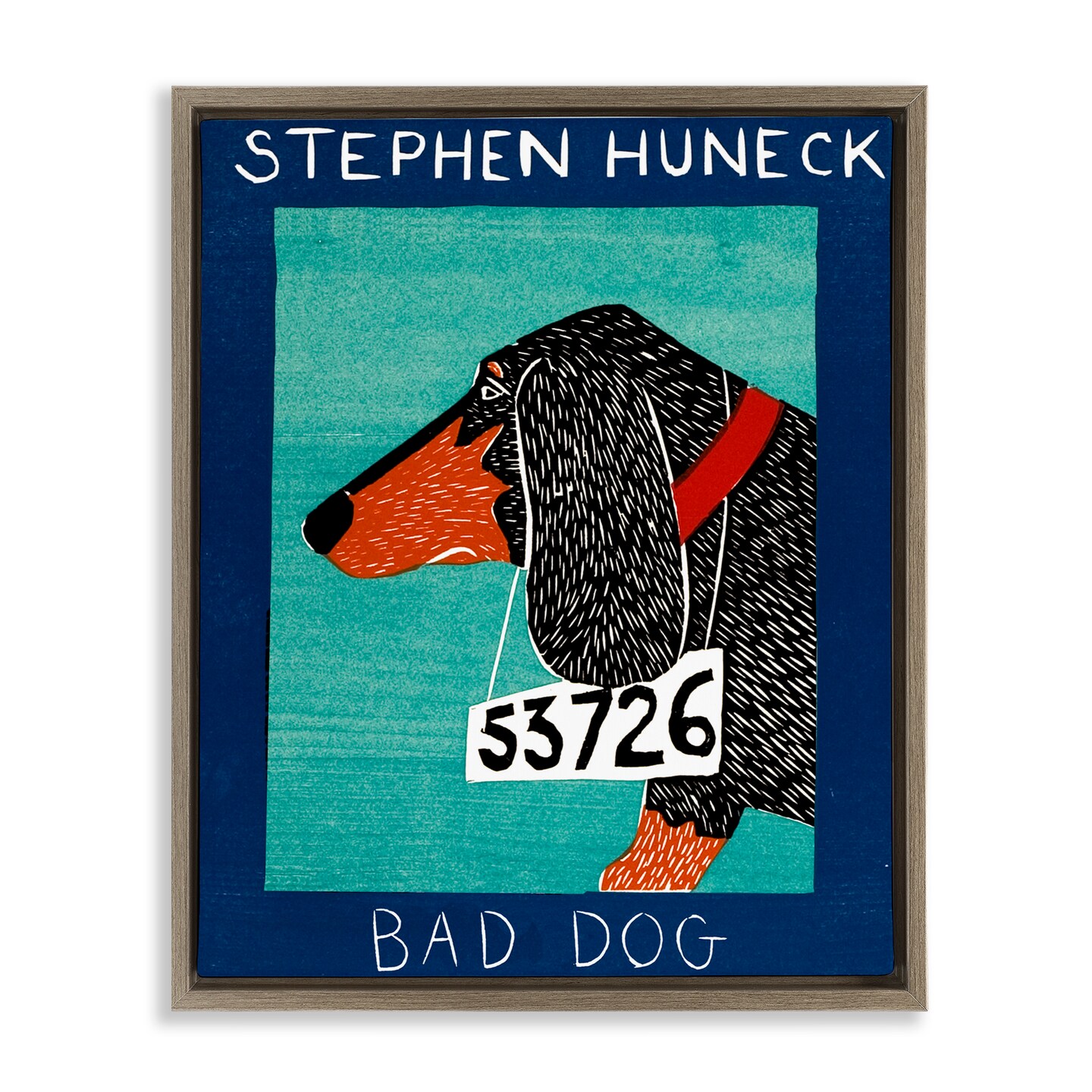 Stupell Industries Bad Dog Dachshund Floating Frame, design by Stephen Huneck