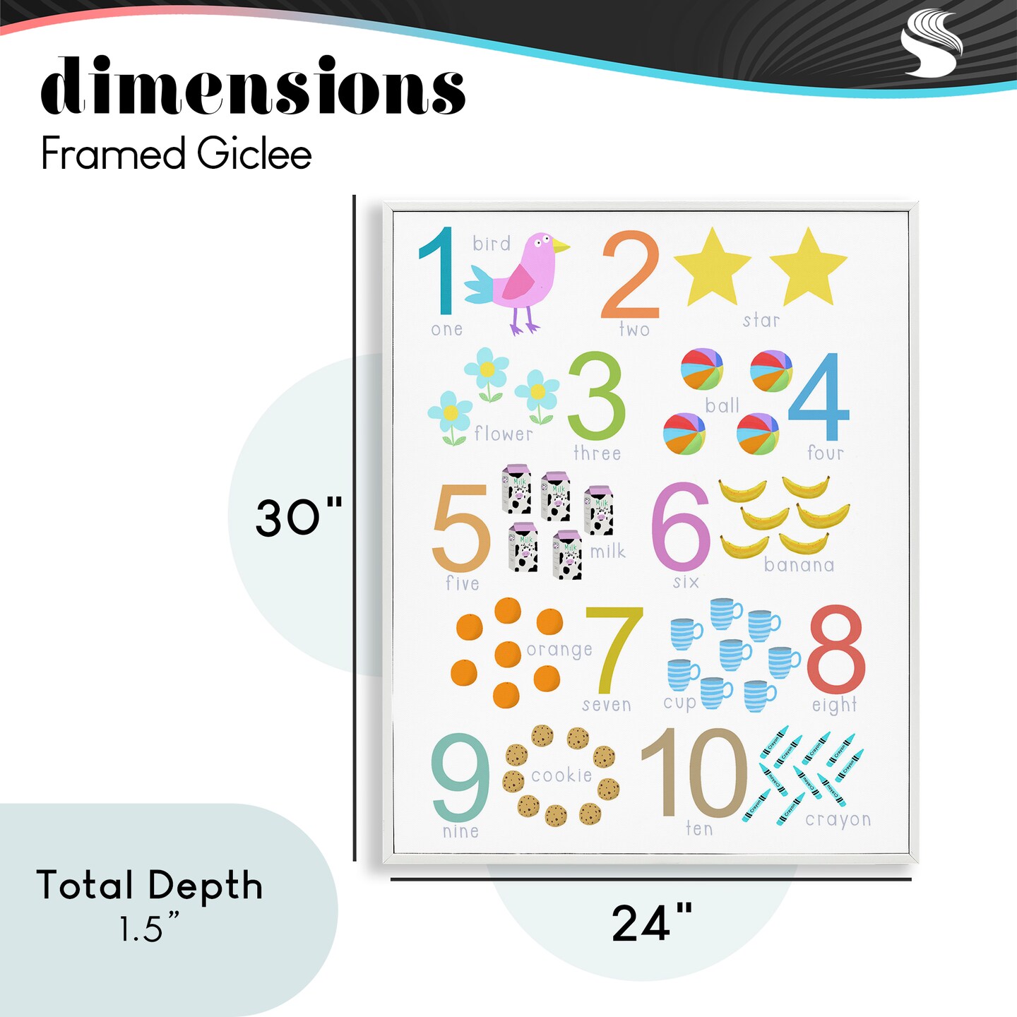 Stupell Industries Fun Learning To Count Framed Giclee, design by Carla Daly