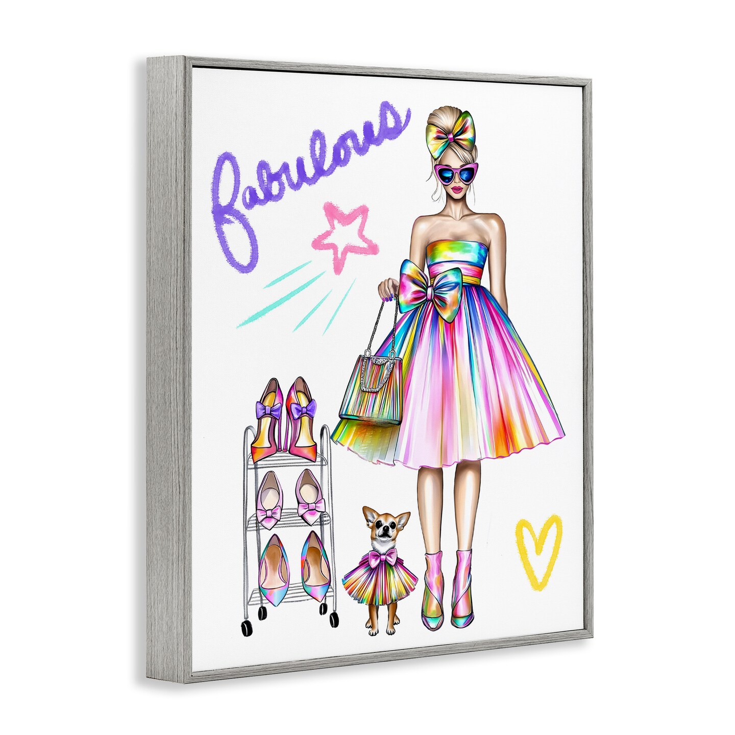 Stupell Industries Fabulous Girl & Dog Framed Giclee, design by Jess Stempel