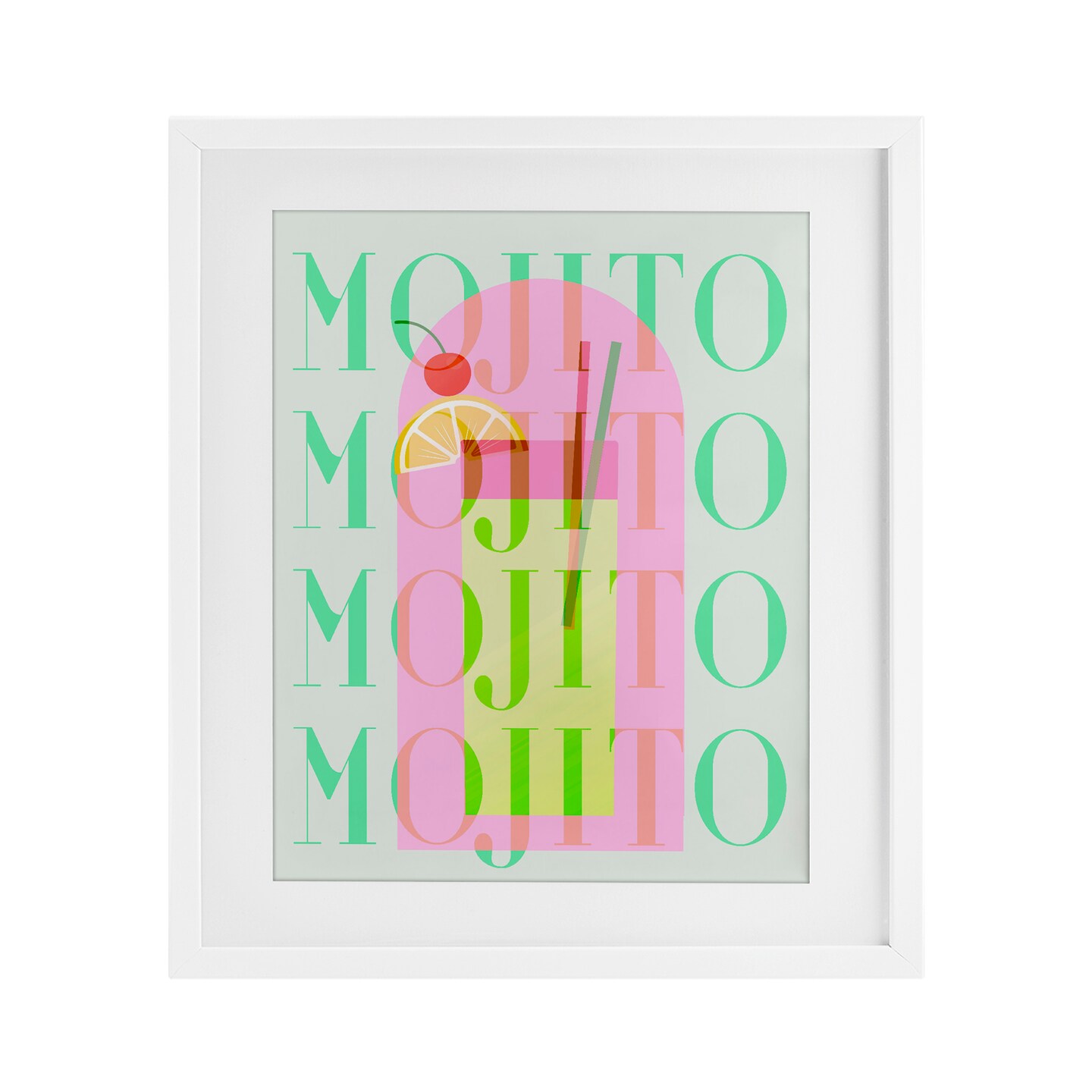 Stupell Industries Retro Pastel Mojito Framed Print Under Glass, design by Lil' Rue