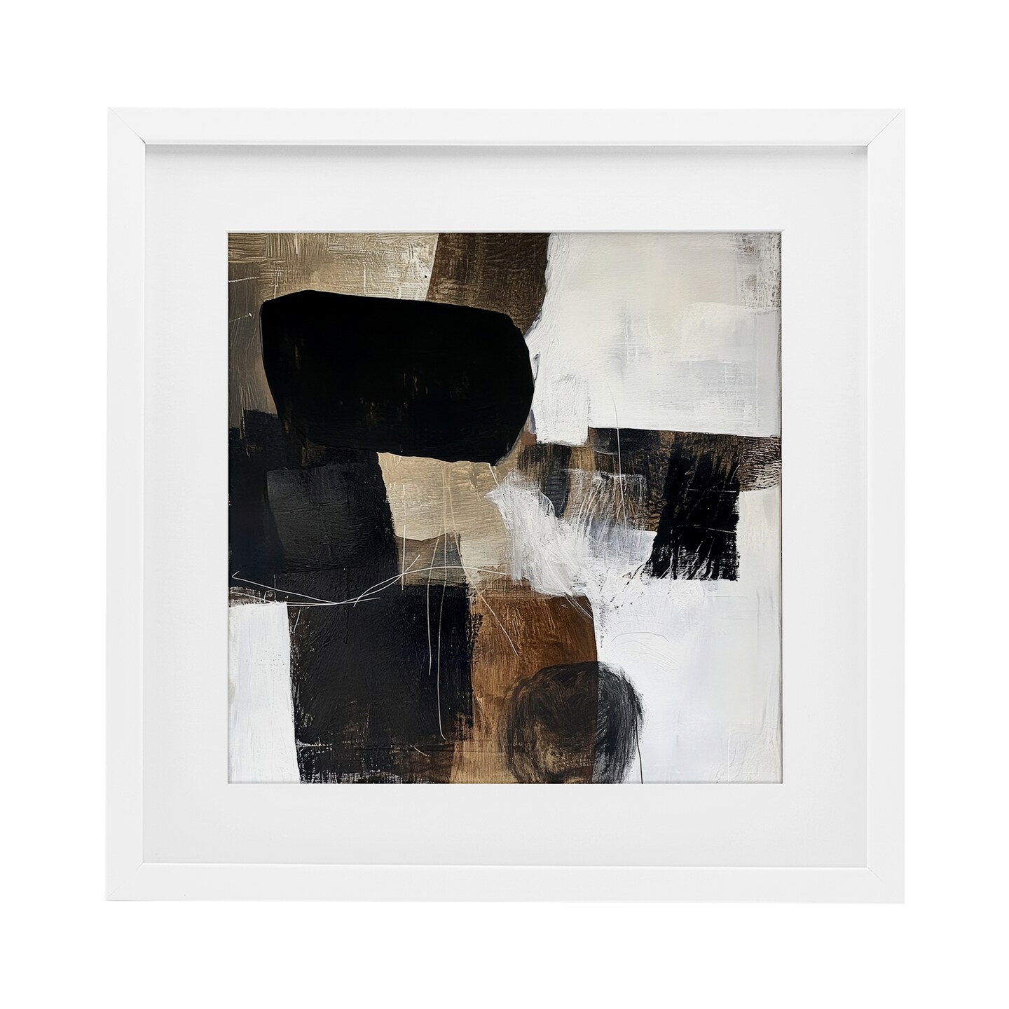 Stupell Industries Earthly Hues Abstract Design Framed Print Under Glass, design by Petal Prints Design