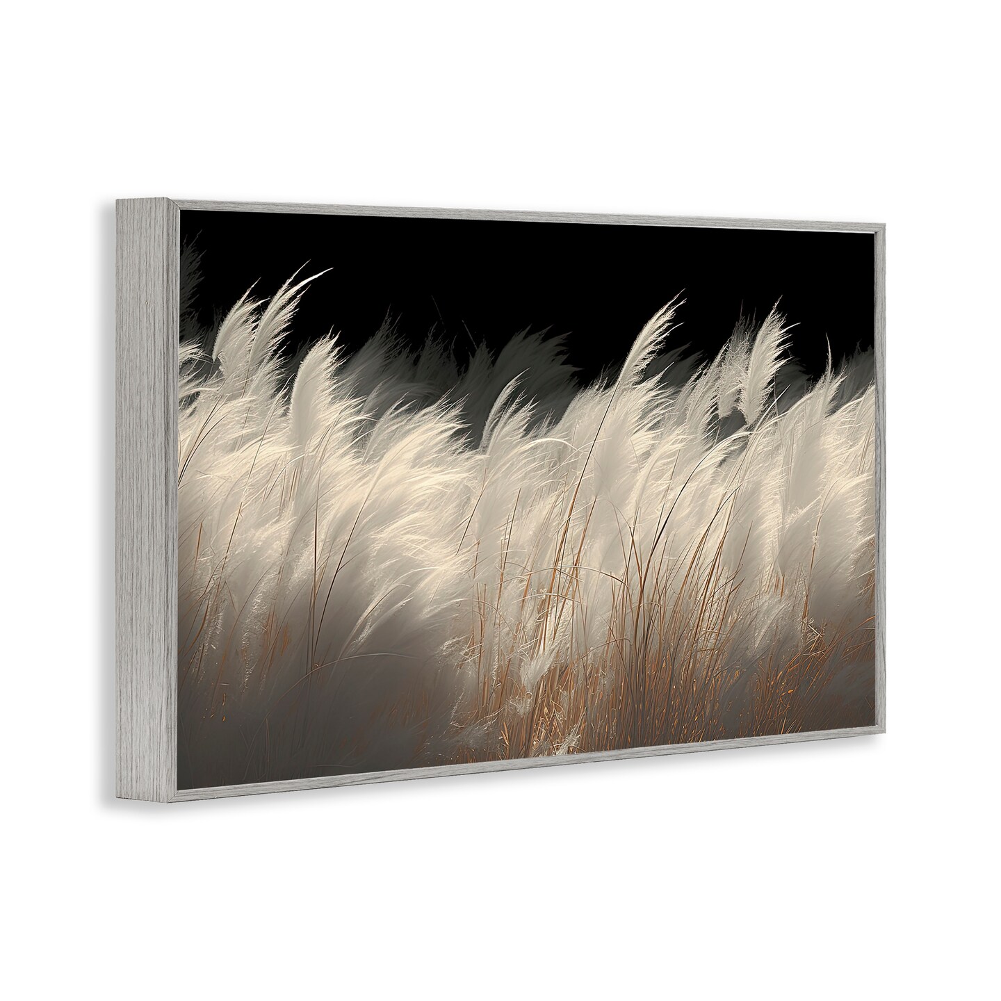Stupell Industries White Feathers Windblown Grasses Framed Giclee, design by Decent Exposures