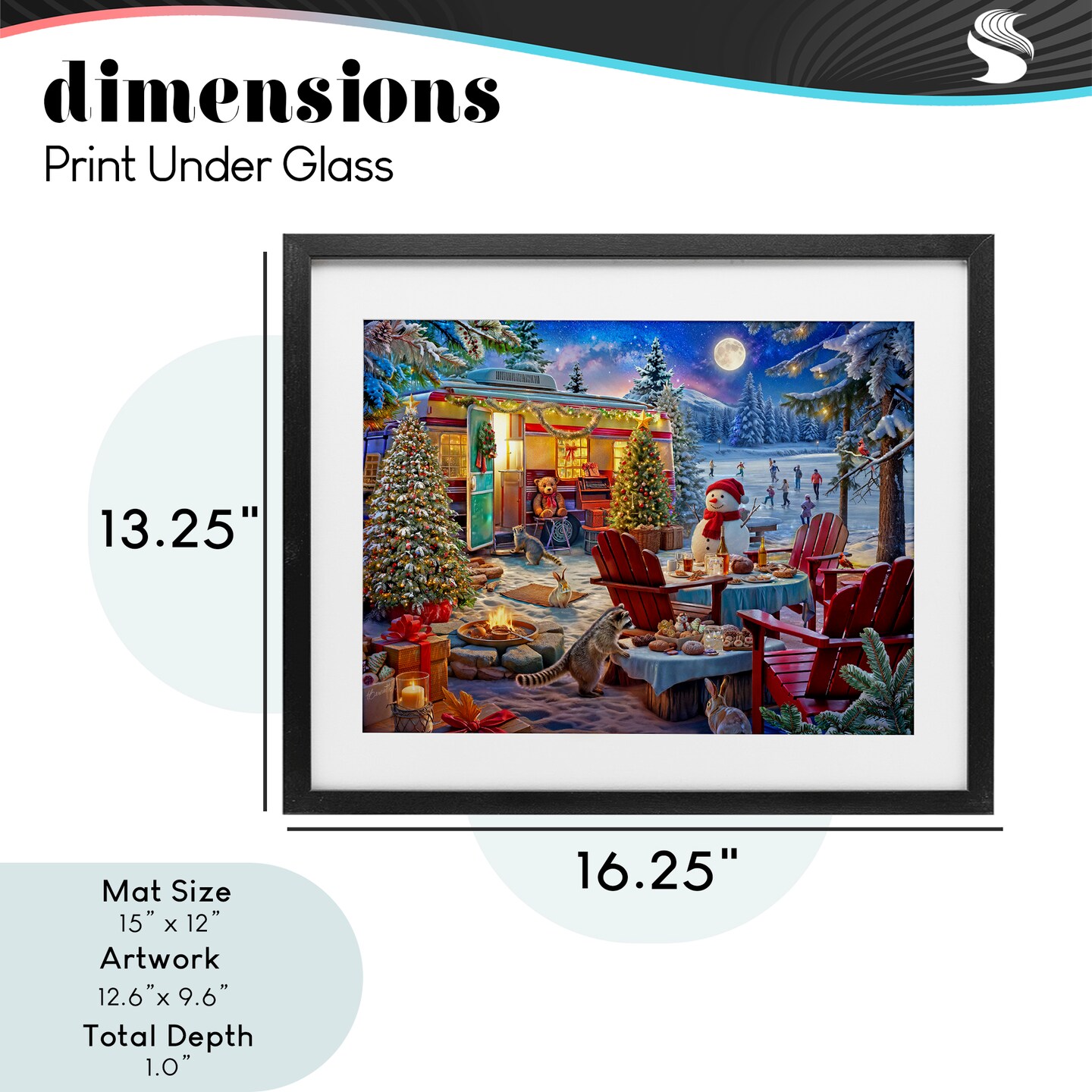 Stupell Industries Winter Holiday Camper Party Framed Print Under Glass, design by Henriette Chinaglia