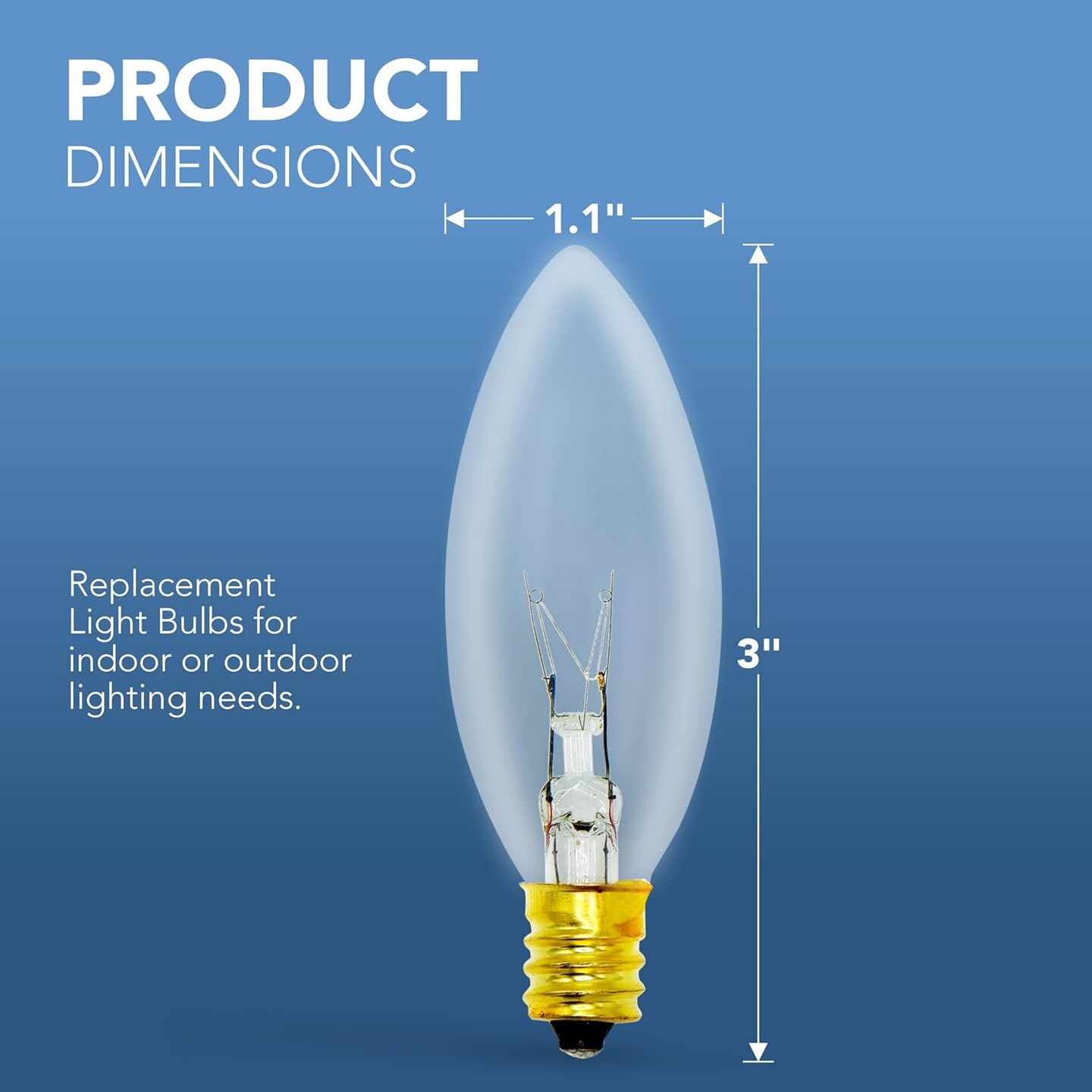 4E's Novelty 12 Pack Replacement Light Bulbs E12 120V 7W C7/C26 Torpedo Tip – Incandescent Candle Bulbs for Christmas Window Candles, Chandeliers, Night Lights & Candelabra Fixtures