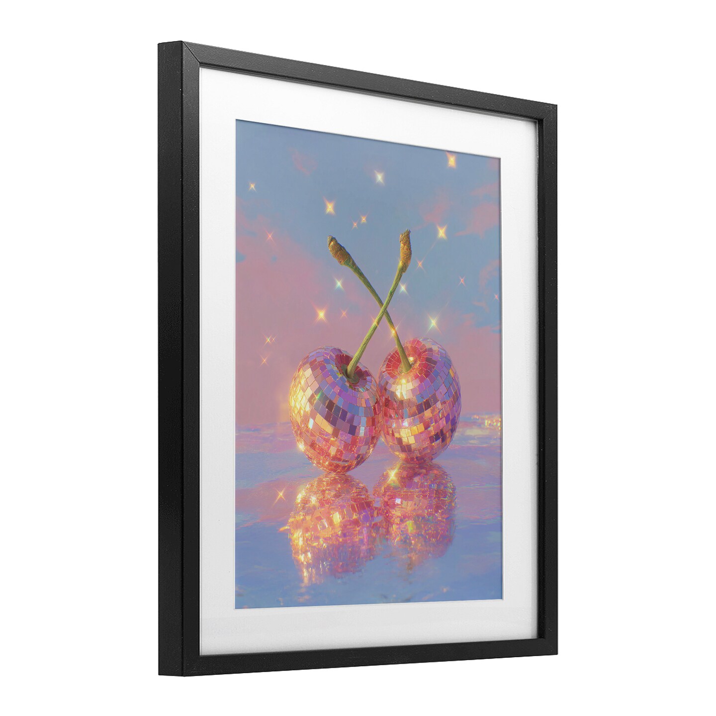 Stupell Industries Disco Cherry Reflection Framed Print Under Glass, design by Ziwei Li