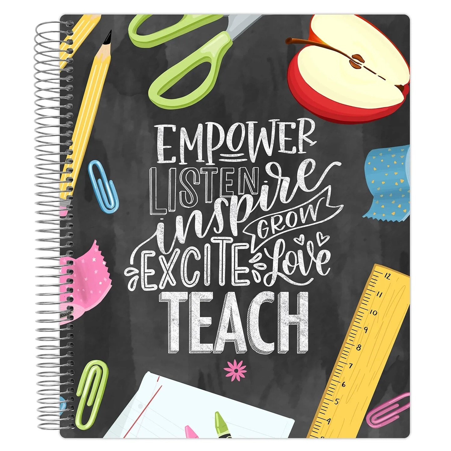 bloom daily planners Undated Teacher Planner & Calendar, 9" x 11" Chalkboard