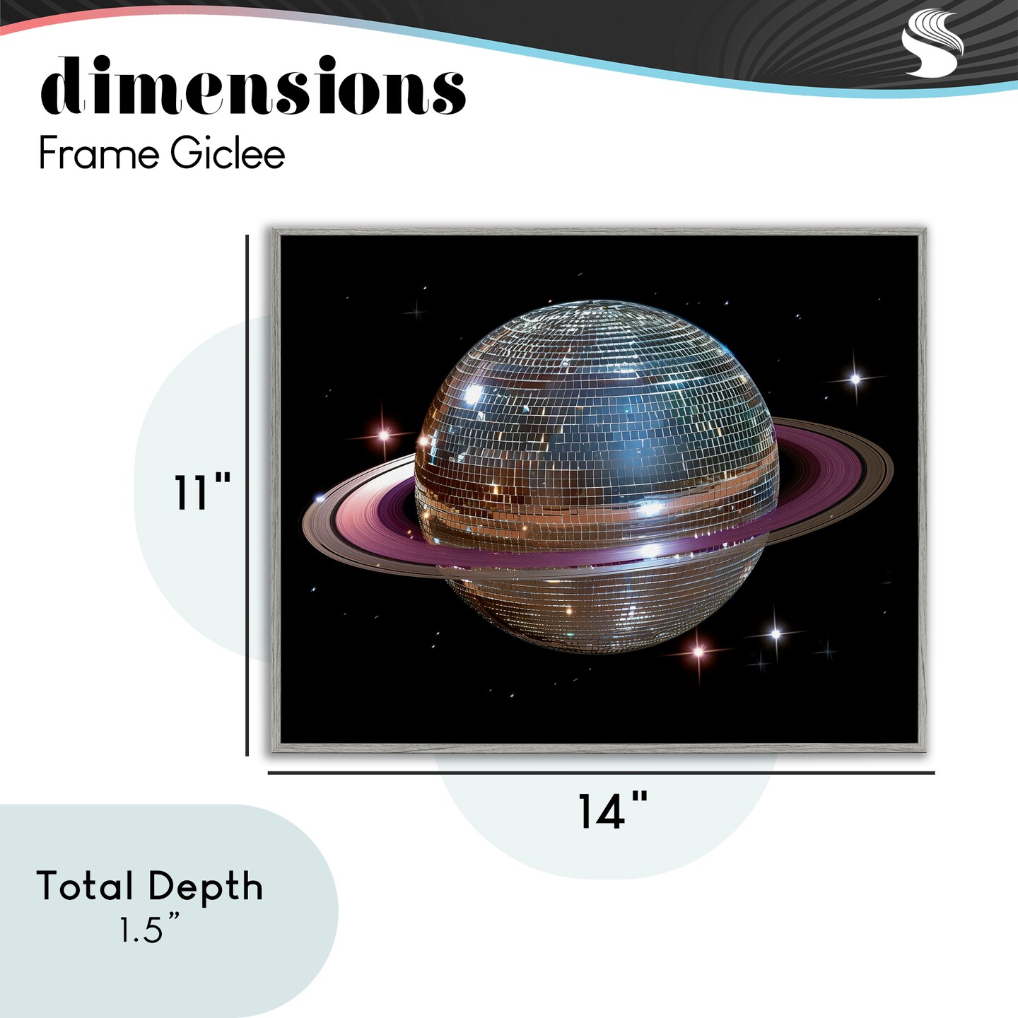 Stupell Industries Purple Disco Ball Planet Framed Giclee, design by Decent Exposures