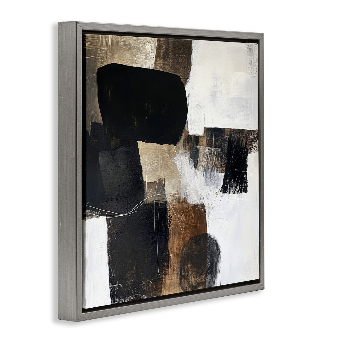 Stupell Industries Earthly Hues Abstract Design Floating Frame, design by Petal Prints Design