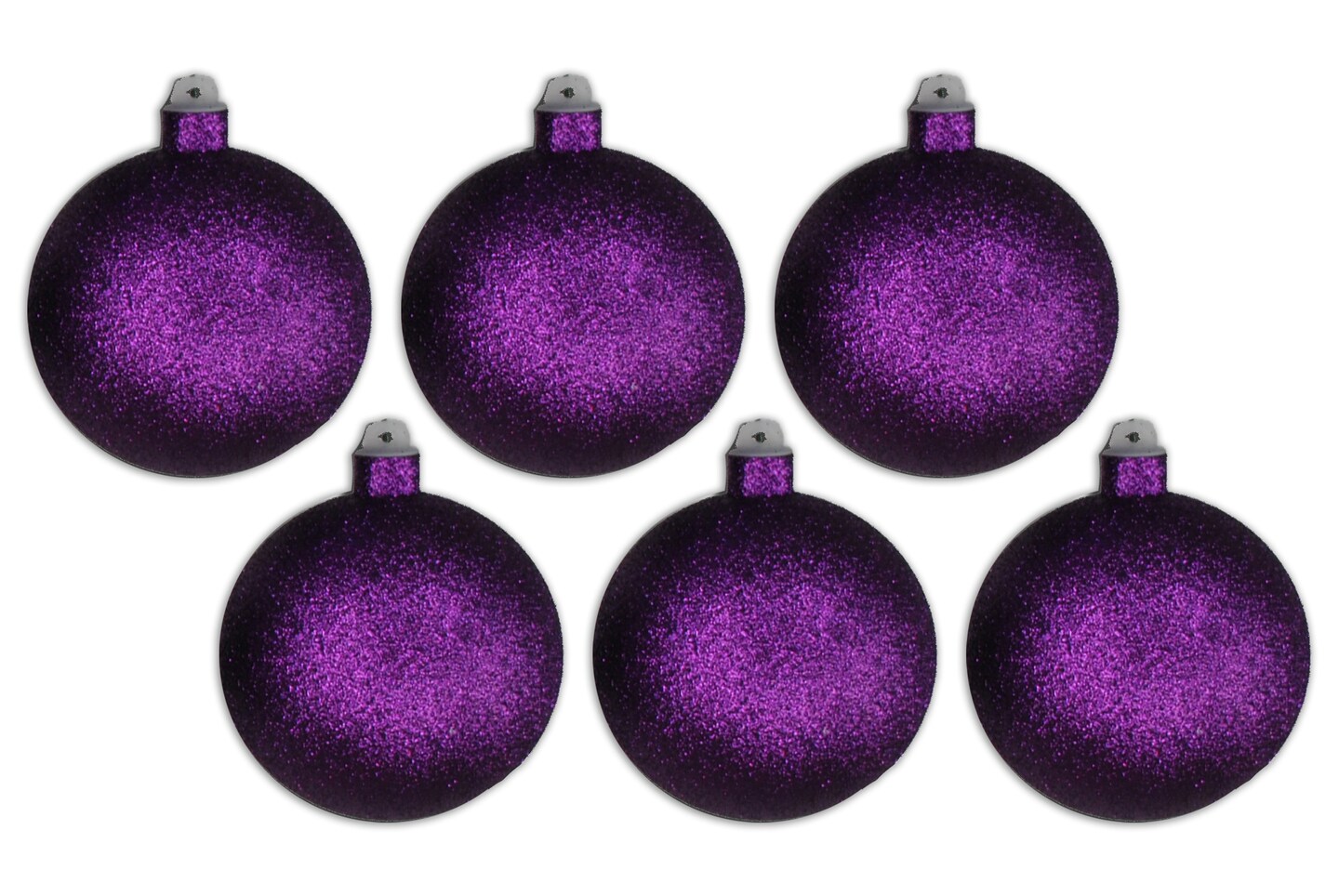 6 Pack 120mm 5&#x22; Purple Glitter Ball Ornament with Wire