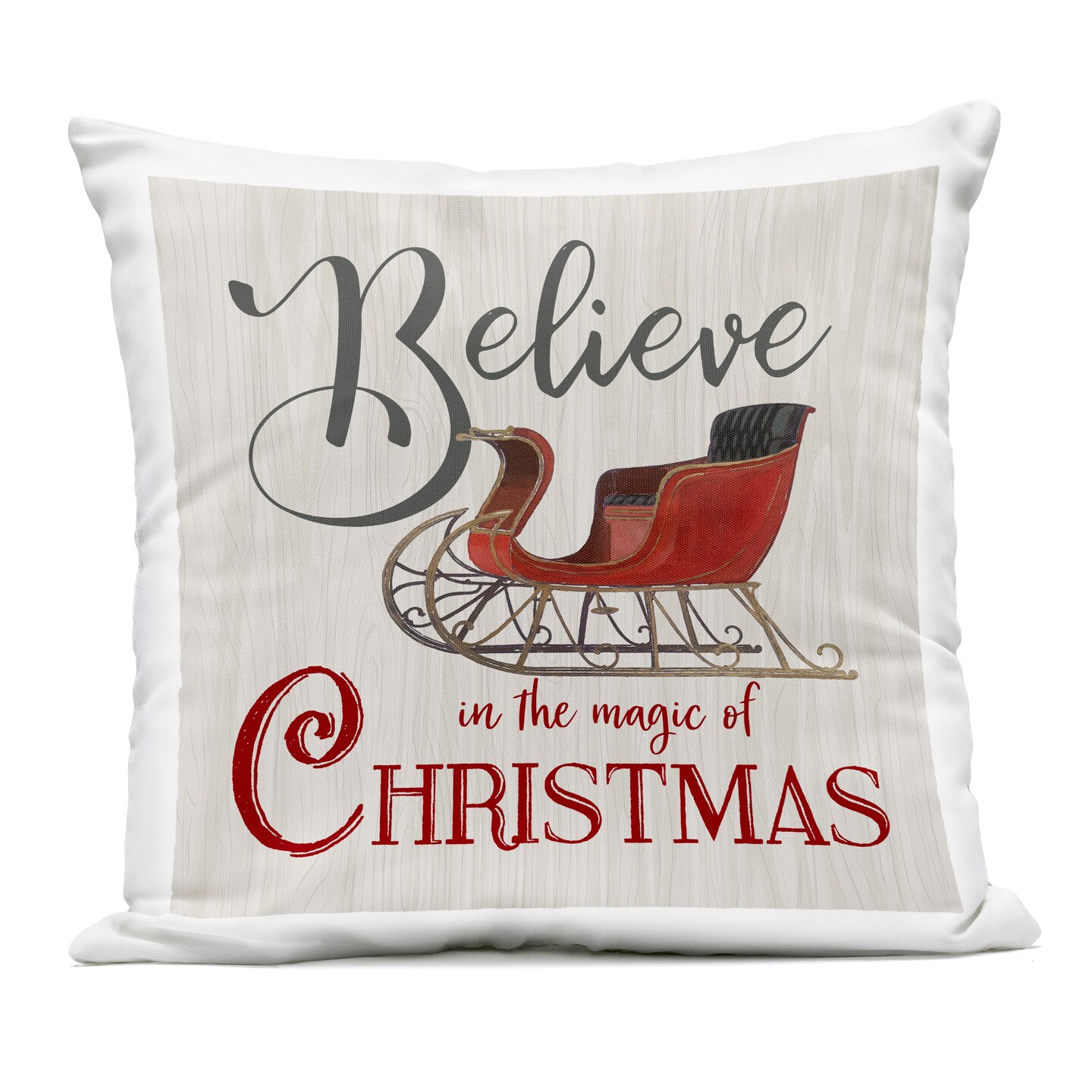 Stupell Industries Believe Magic Of Christmas Outdoor Printed Pillow design by Charity Henderson, 18 x 7 x 18
