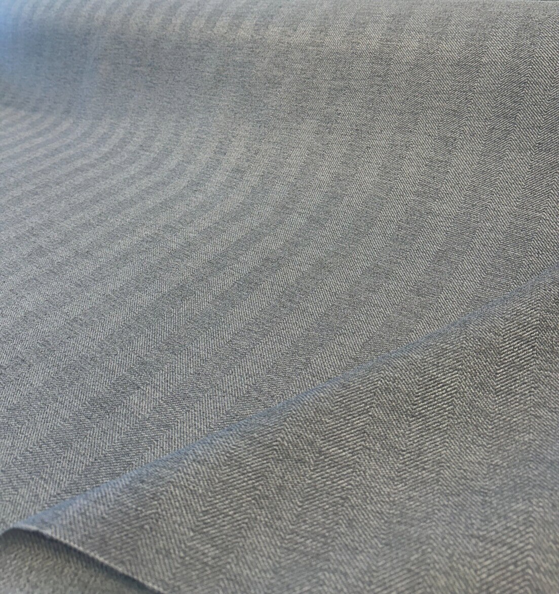 1 Yard Herringbone Flip Flop Dark Gray Dolphin Upholstery Outdoor Fabric 54–56 inches Width