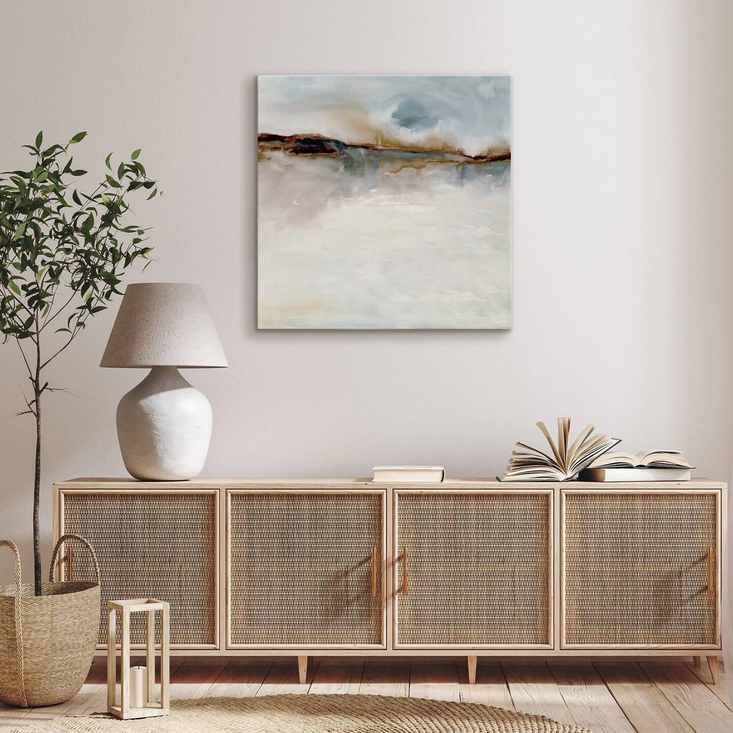 Americanflat Canvas Wall Art Featuring Beige, Brown, Blue and White Tones - Gallery Wrap - Landscape Wall Art