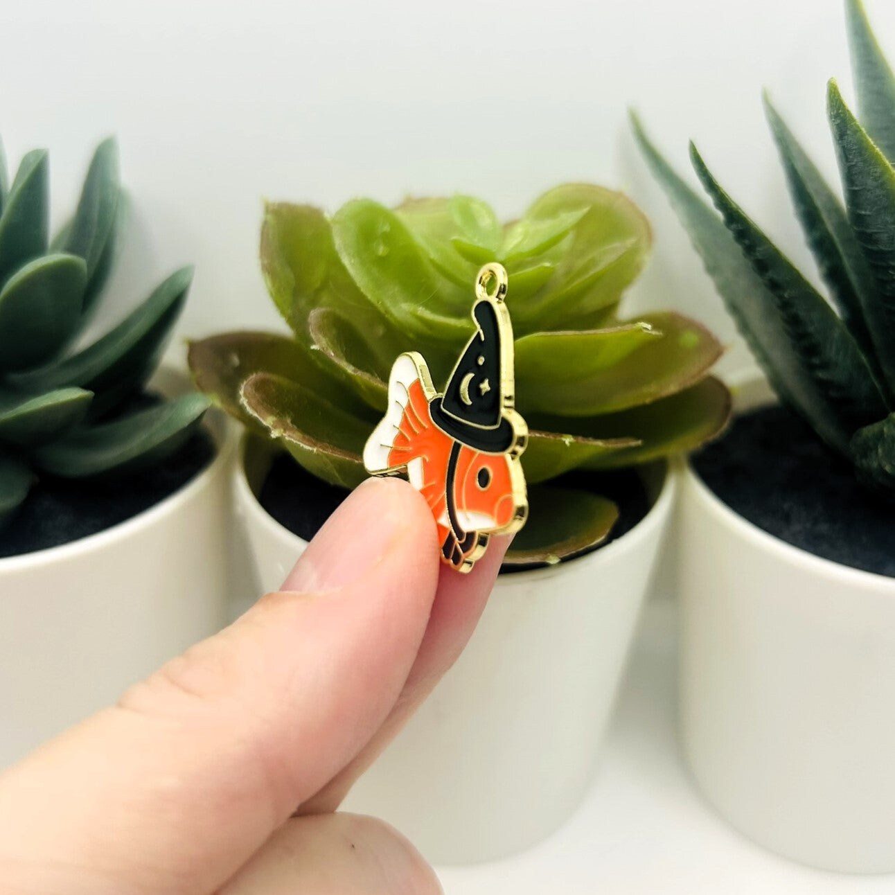 Witch Fish Halloween Charms, 28x25mm