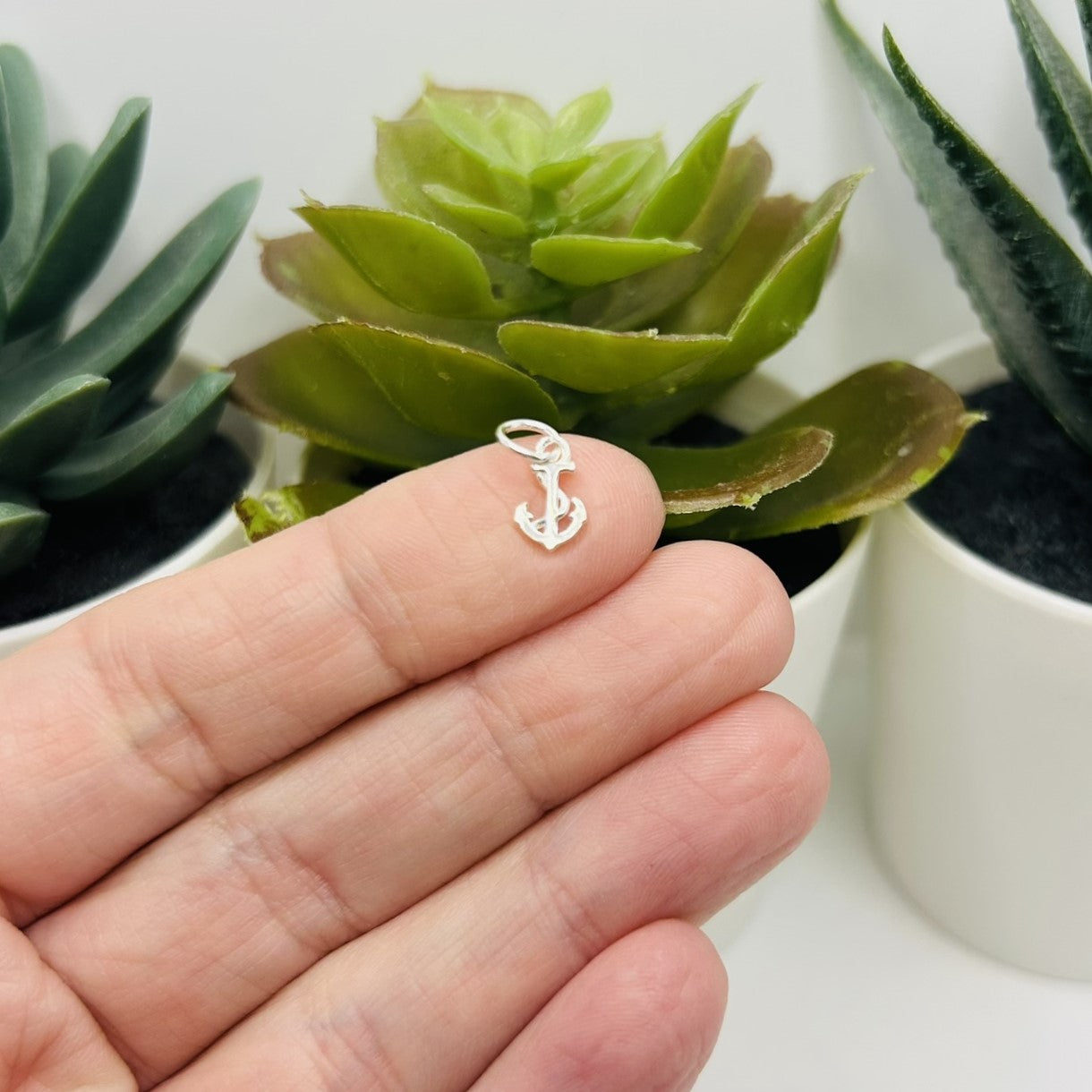 Sterling Silver Anchor Charm, 9x5mm