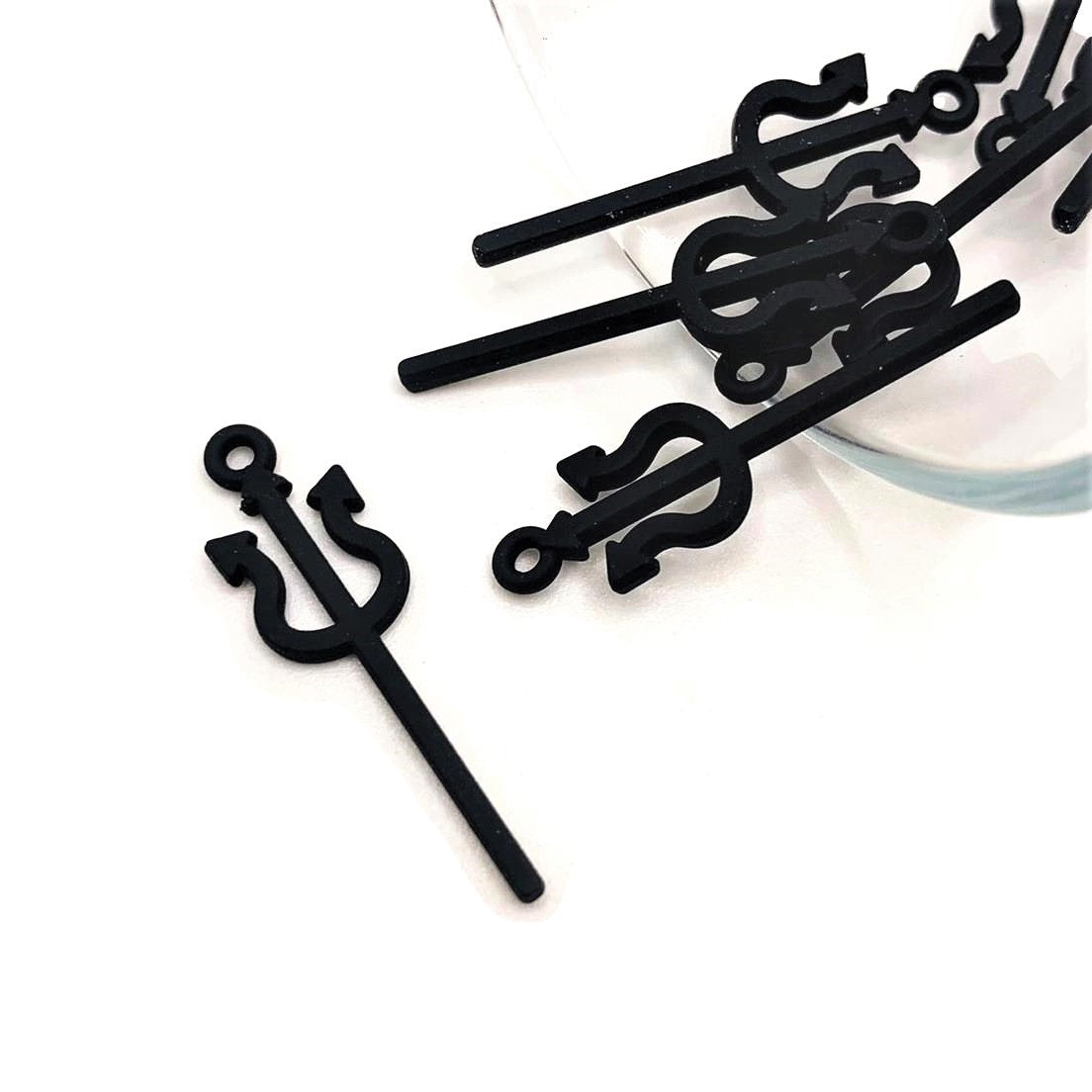 Black Devil&#x27;s Pitchfork Halloween 3D Charms, 29x8mm
