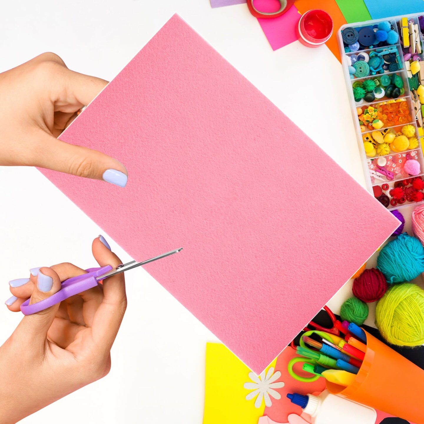 12 Pcs Self Adhesive Felt Sheet Soft Felt Sheets with Adhesive Backing for Art Project and Sewing DIY Craft(11.8"x7.9"/30x20cm)- 12 Colors
