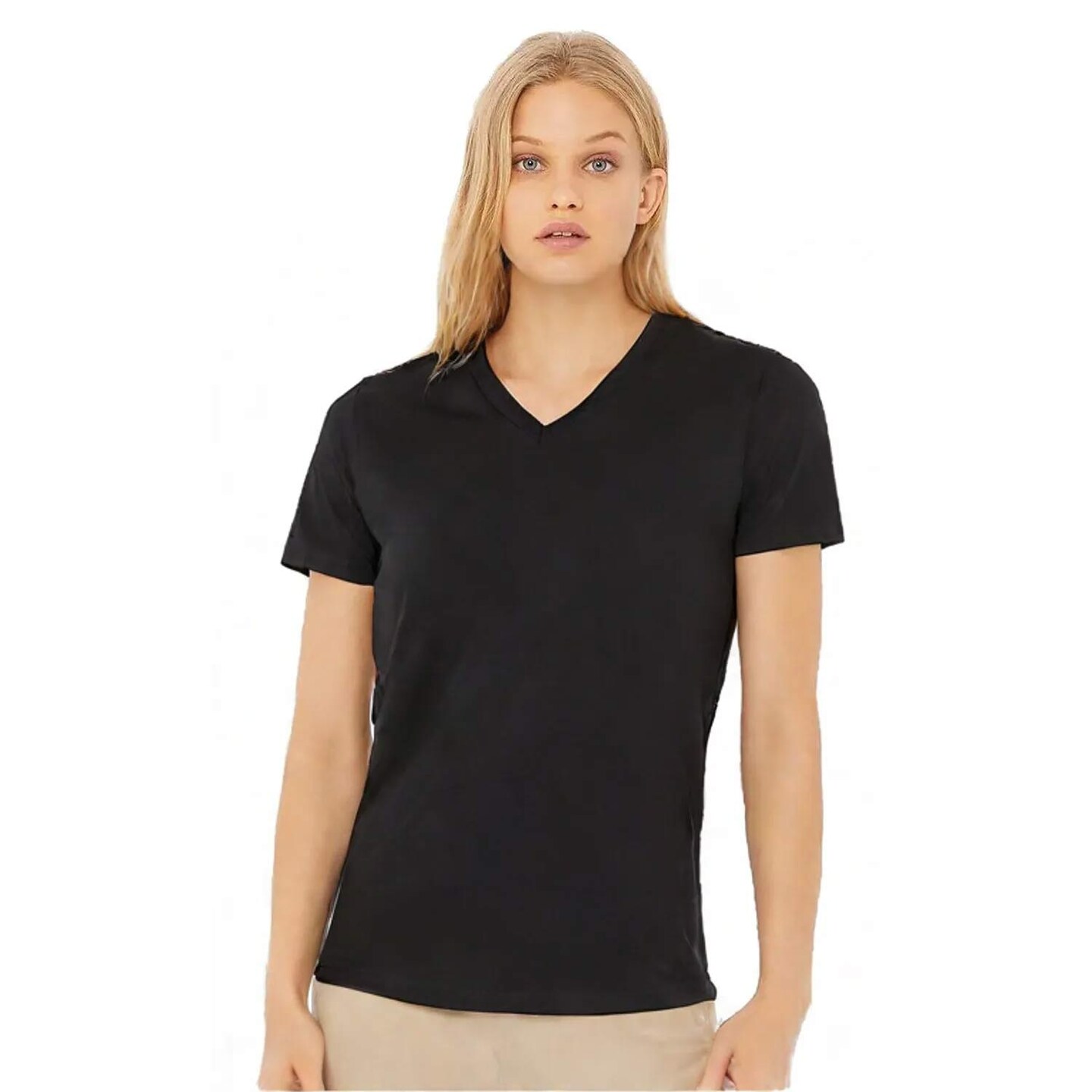 BELLA + CANVAS Unisex Jersey V-Neck Tee Lightweight Airlume Cotton Retail Fit Everyday Casual Shirt