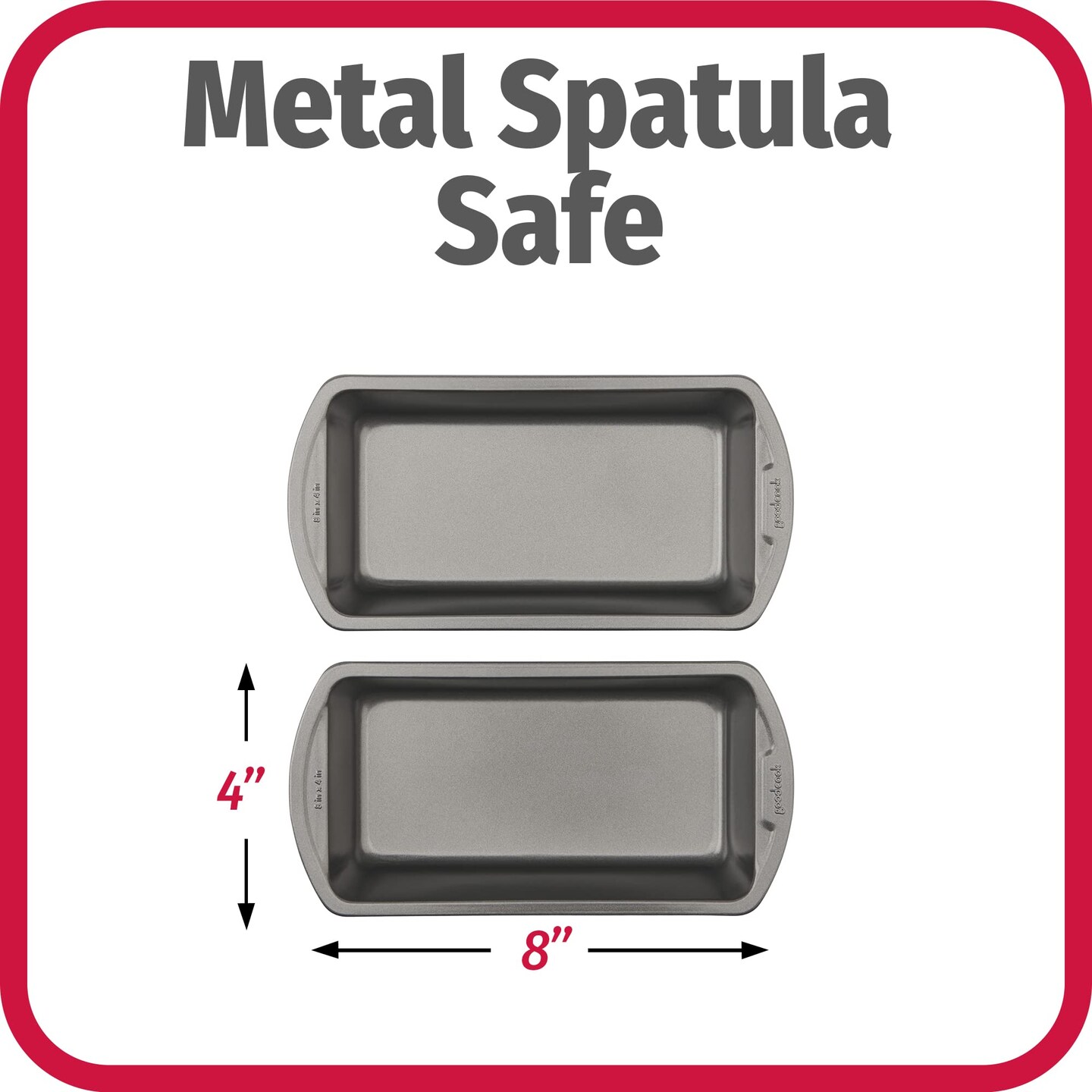 Nonstick Loaf Pan 8 x 4-Inch Heavy-Duty Steel Bakeware with Easy-Clean Non-Stick Coating, Oven & Dishwasher Safe Pan for Meatloaf Breads Lasagnas Casseroles & More, Set of 2, Gray