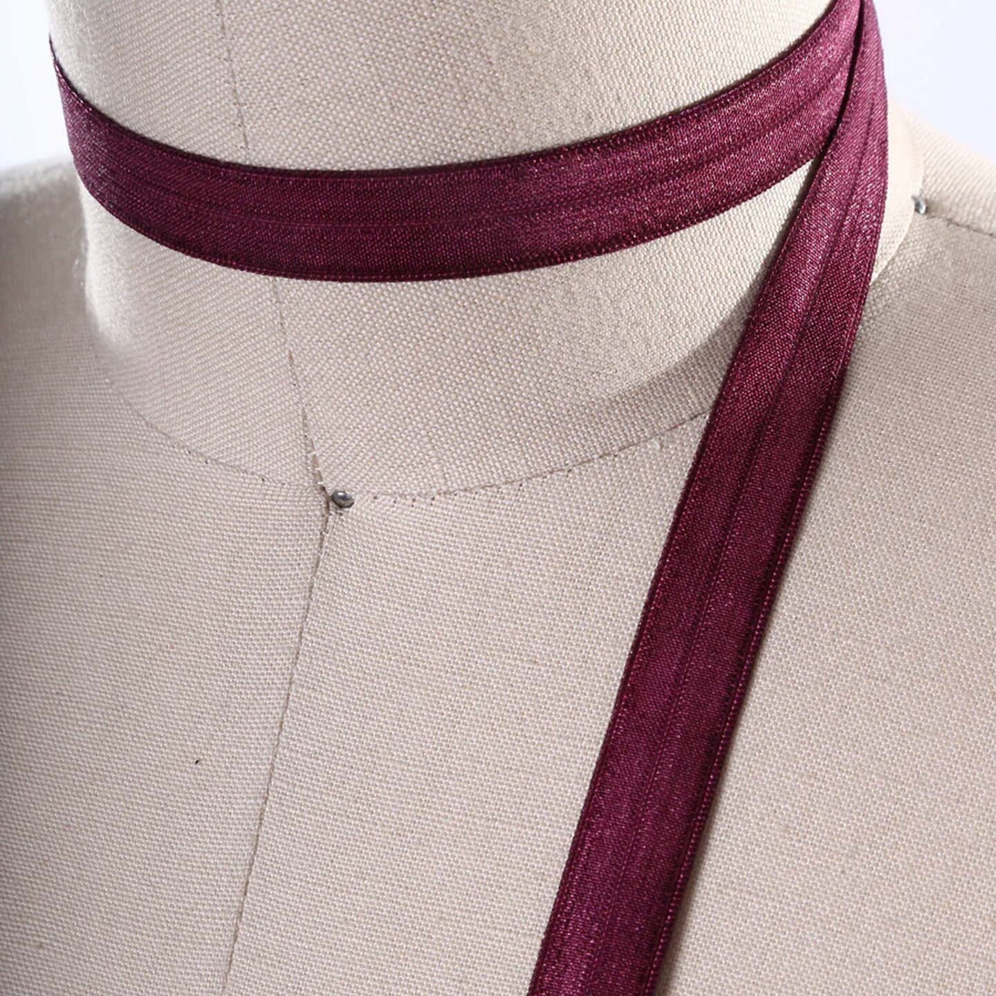 5/8" 3 Yards Deep Wine Burgundy Fold Over Elastic Trim Soft Stretch Bias Sewing