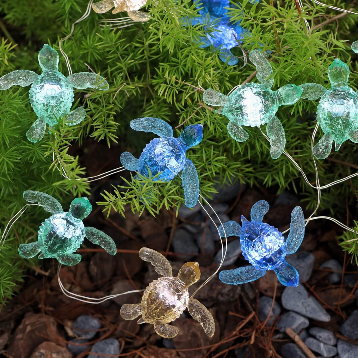 Sea Turtle Decorative Lights- Ocean Themed String Lights -10ft 30 LEDs-USB Plug-in -Battery Pack - Remote Control -Baby Shower- Bathroom- Christmas -Beach-Party Decor