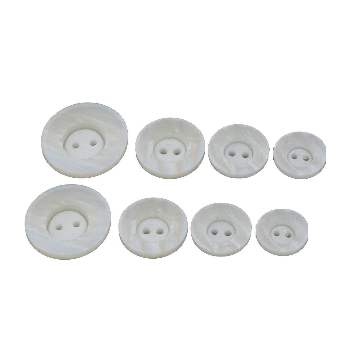 40L (25mm / 1") Ivory Faux Shell Buttons Iridescent Bowl Shape Two Hole Sewing Button