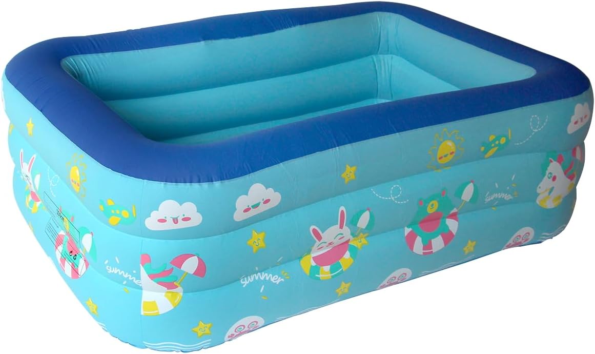 Inflatable Pool, Inflatable Swimming Pool, 59&#x27;&#x27; Blow Up Pool for Backyard, Garden, Indoor, or Summer Outdoor(Sky Blue)