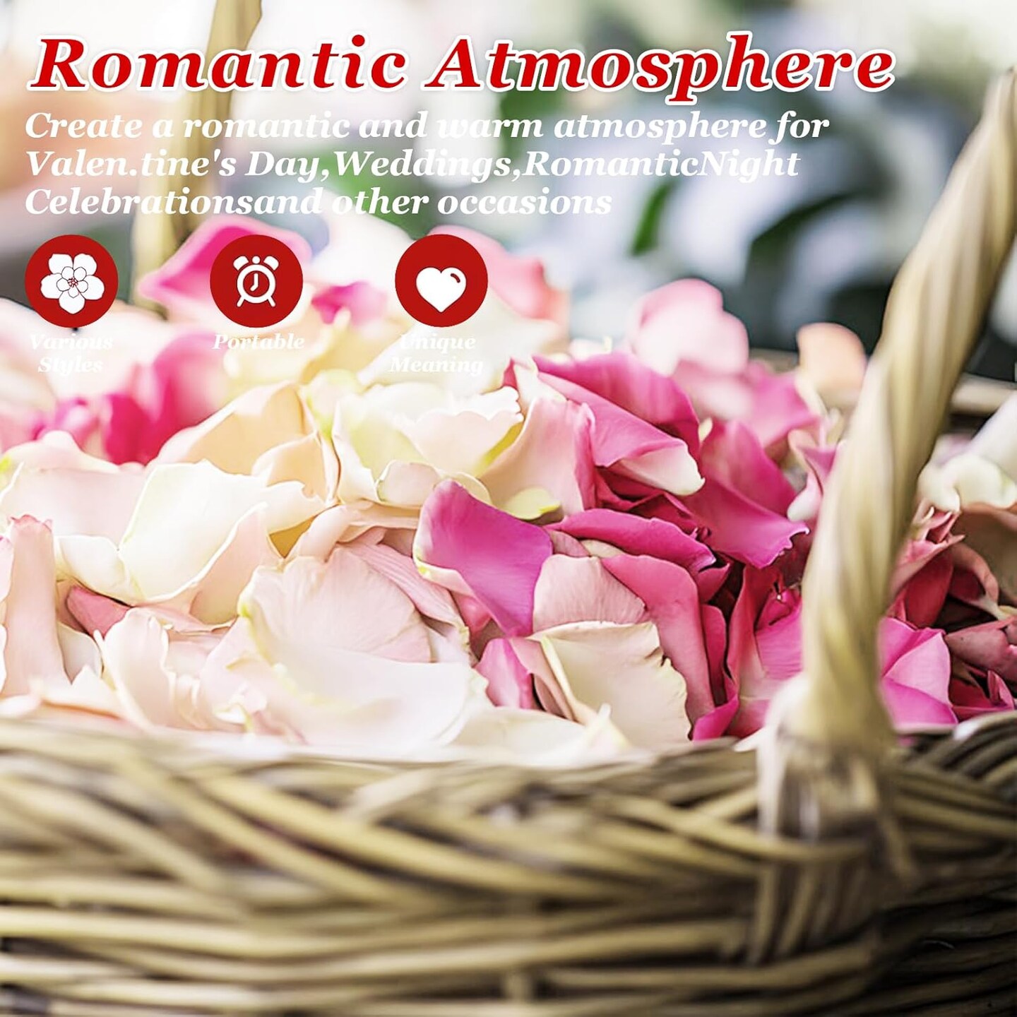 240 PCS Real Pink White Rose Flower Petals Confetti for Wedding Flower Girl