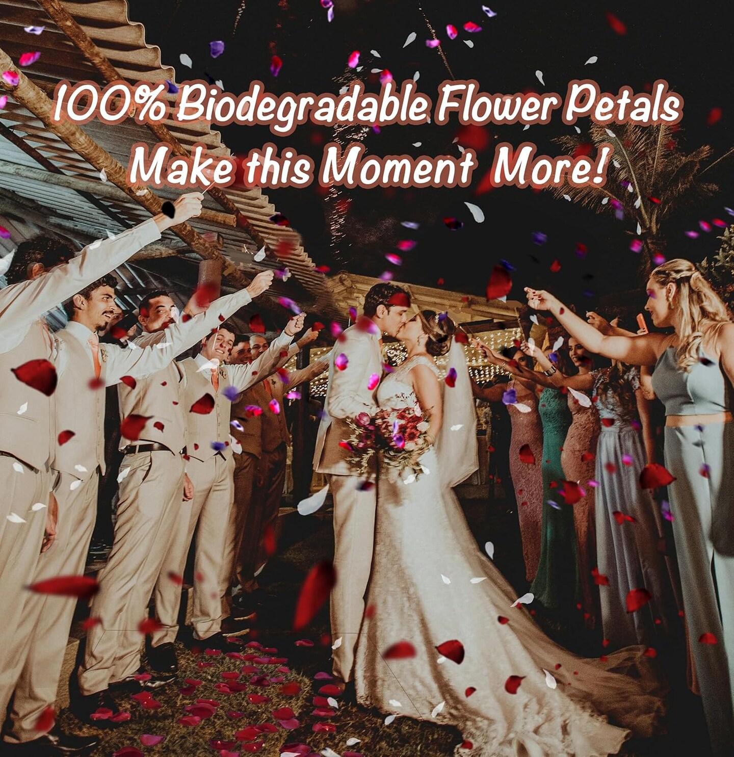 Biodegradable Wedding Confetti - Dried Flower Petals Natural Dried Rose, Jasmine & Forget-Me-Not Petals (3.5oz) | Eco-Friendly for Flower Girl, Church, Christmas, Valentine’s Decor