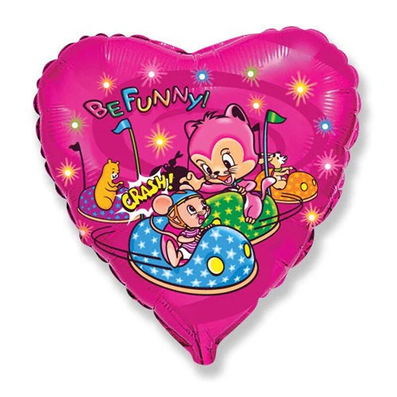 Cat Funny Cars Foil Balloon Heart Shaped 18&#x22; Cat Party Theme