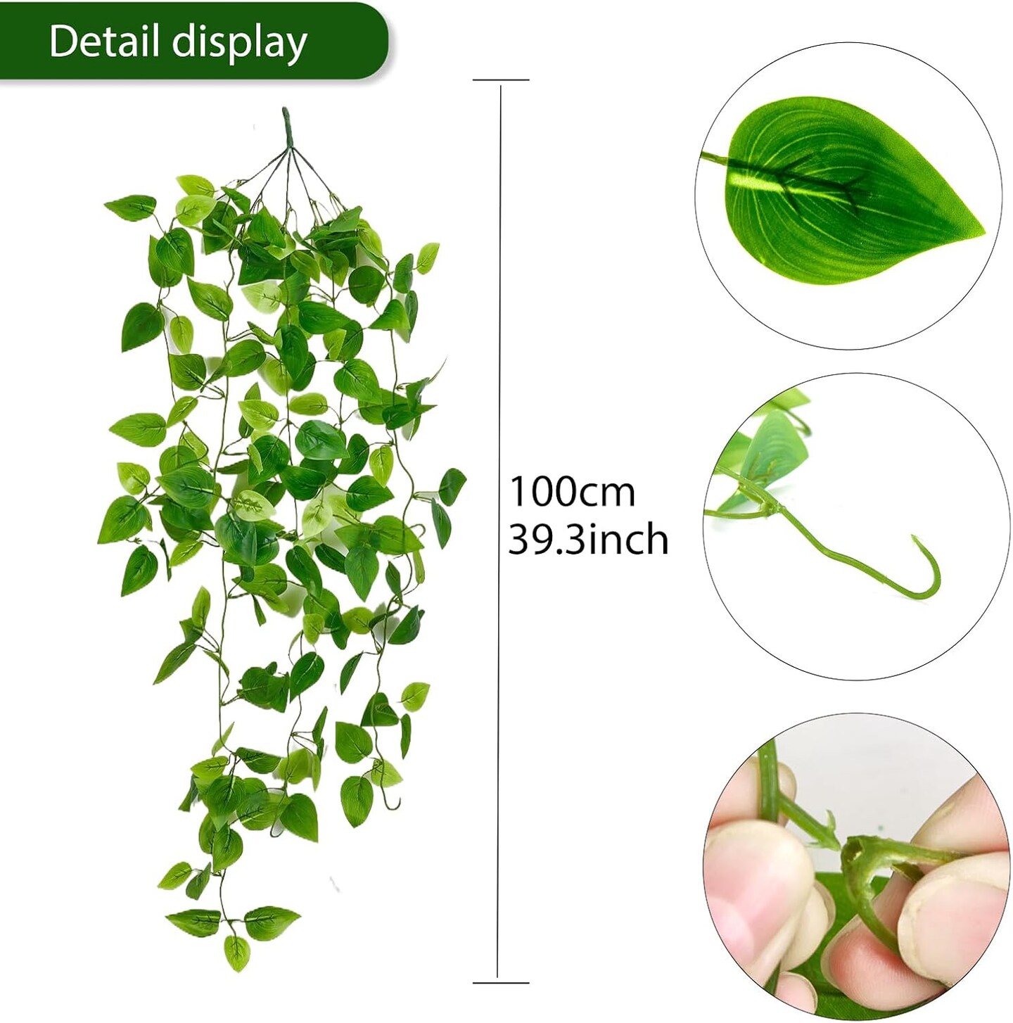 2pcs Artificial Hanging Plants Vines for Room Decor Fake Ivy Greenery Garlands for Patio Home Bedroom Wall Summer Decor